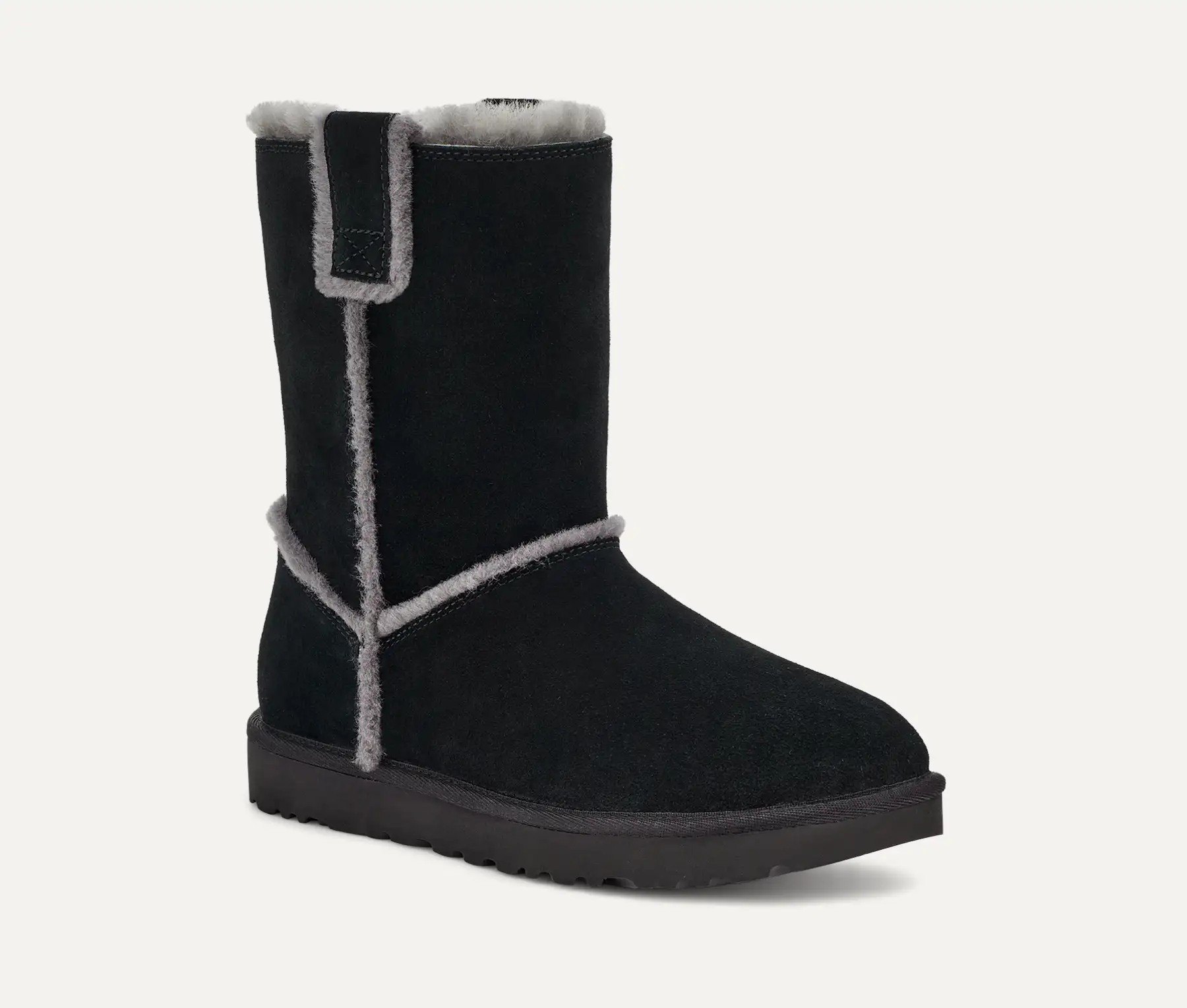 [1098078-blk] Womens Ugg Classic Short Spill Seam Boot 'black' - Black - Image 2