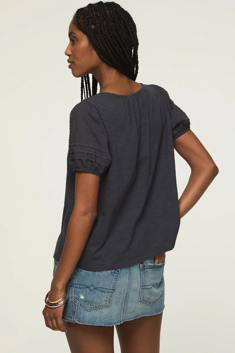 Lucky Brand Women's Short Sleeve Square Neck Top - India Ink - Image 3