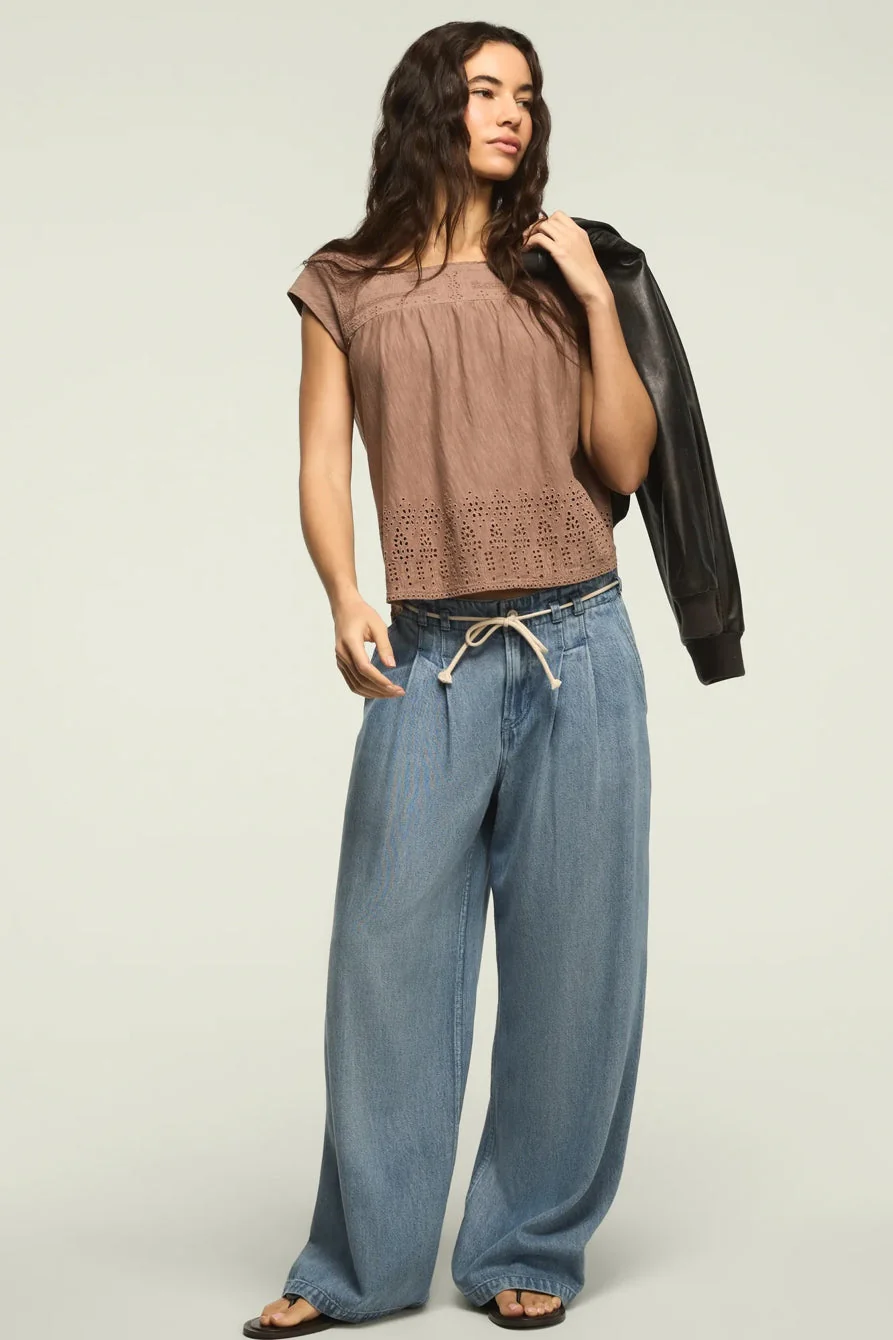 Lucky Brand Women's Shell Sleeve Square Neck Top - Etherea - Image 5