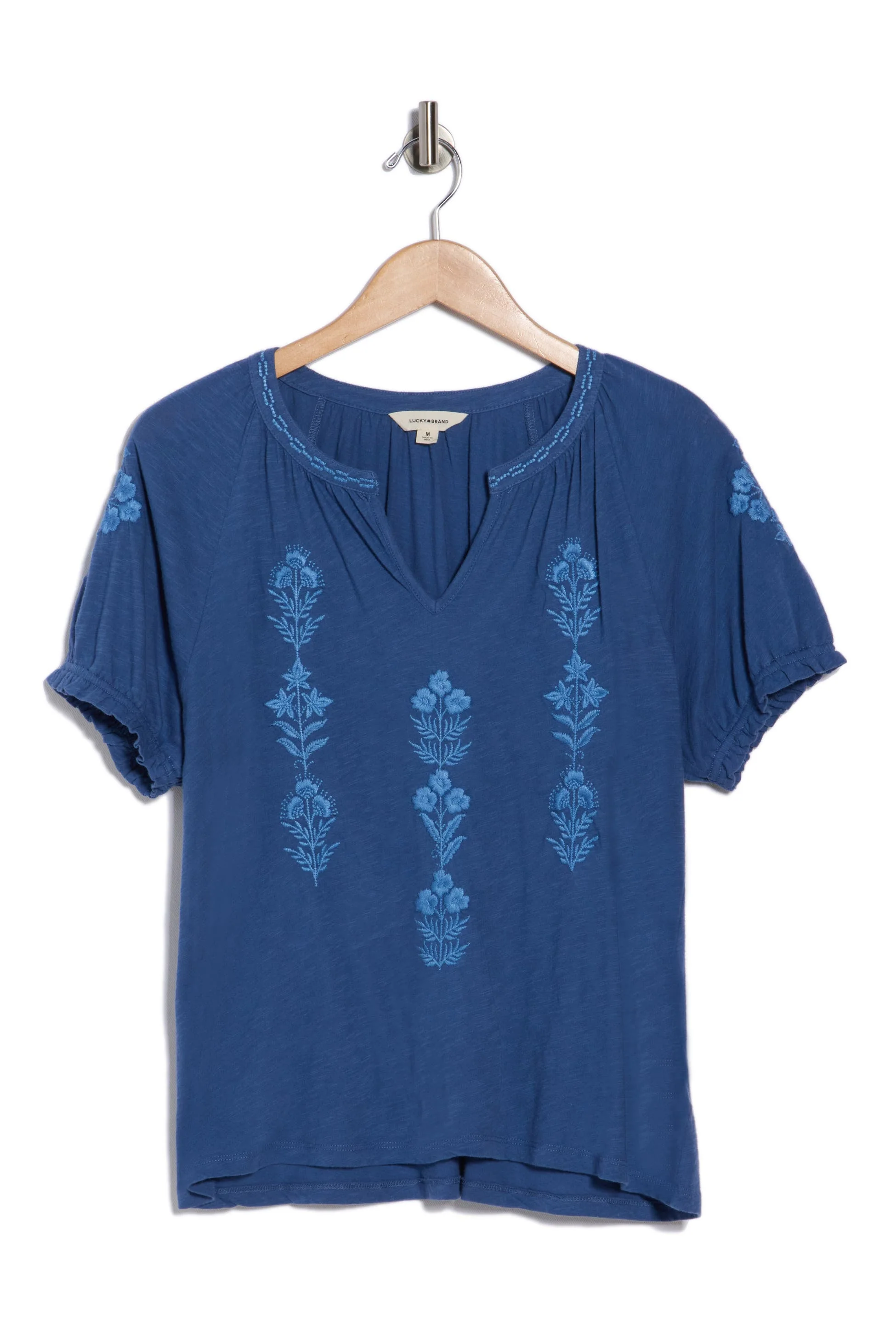 Lucky Brand Women's Emb Notch Neck - True Navy - Image 3