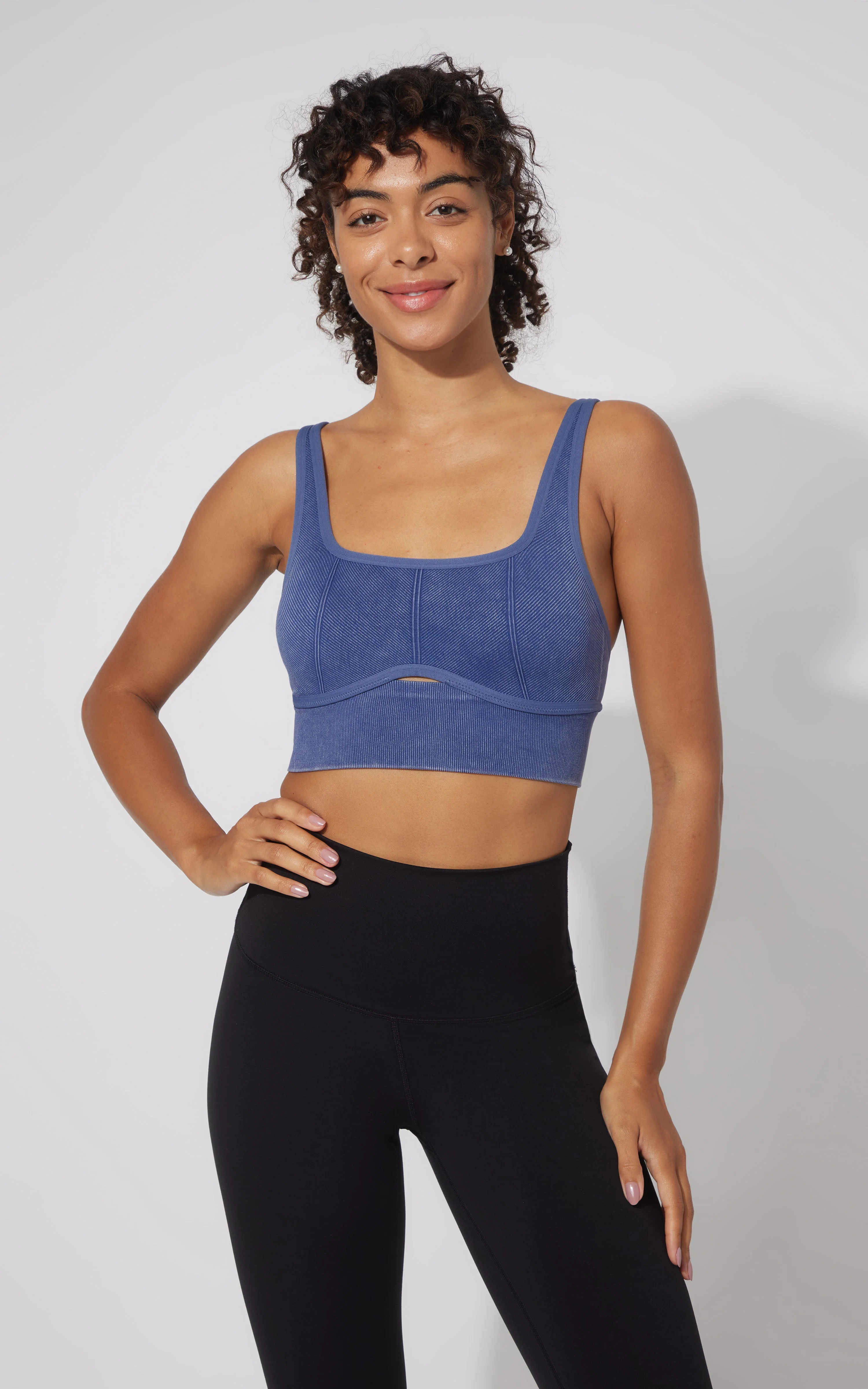 90 Degree by Reflex 2 PK Stonewash Ribbed Seamless Bra - Image 36
