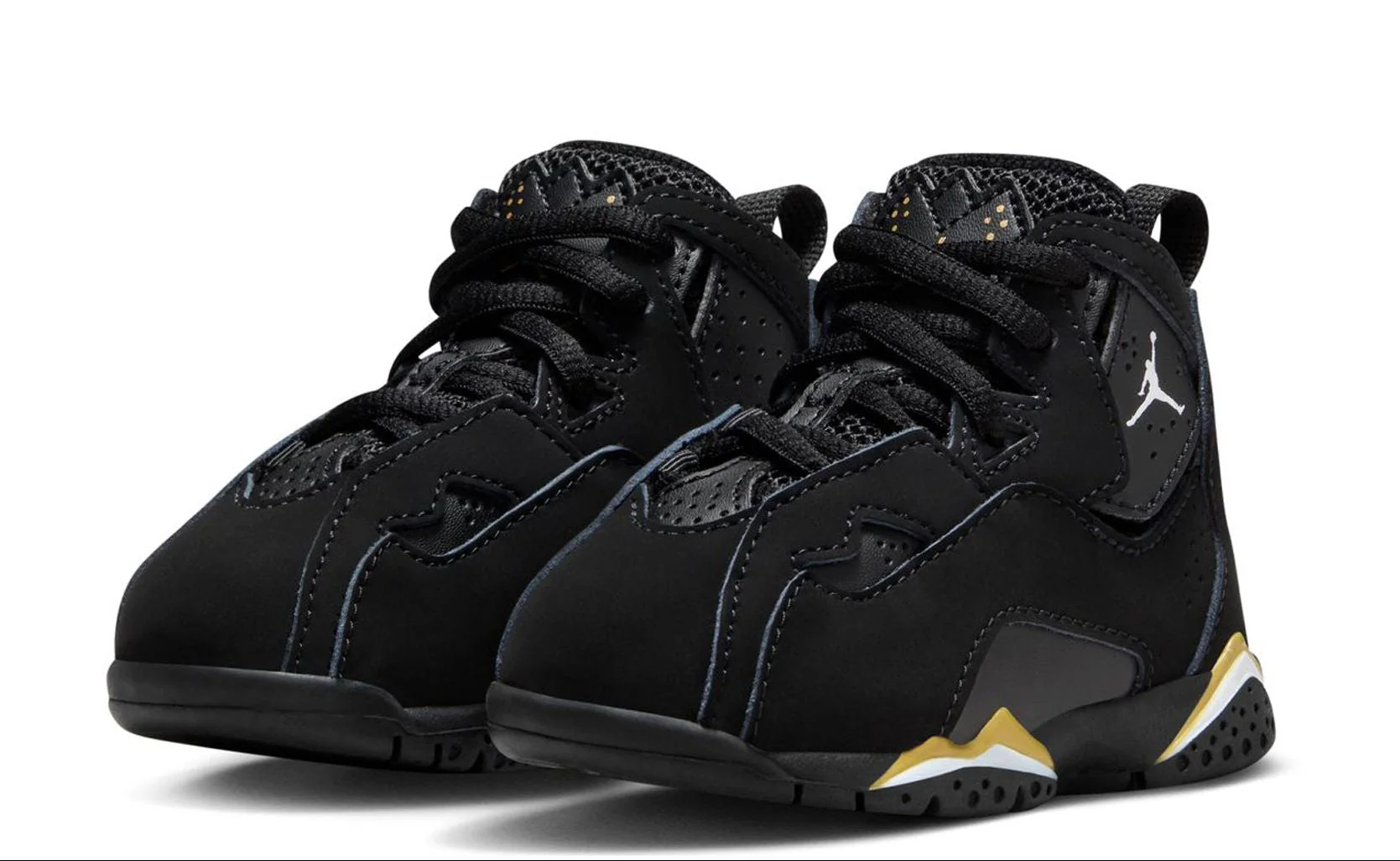 [343797-017] Toddlers Air Jordan True Flight 'black Metallic Gold White' - Image 2
