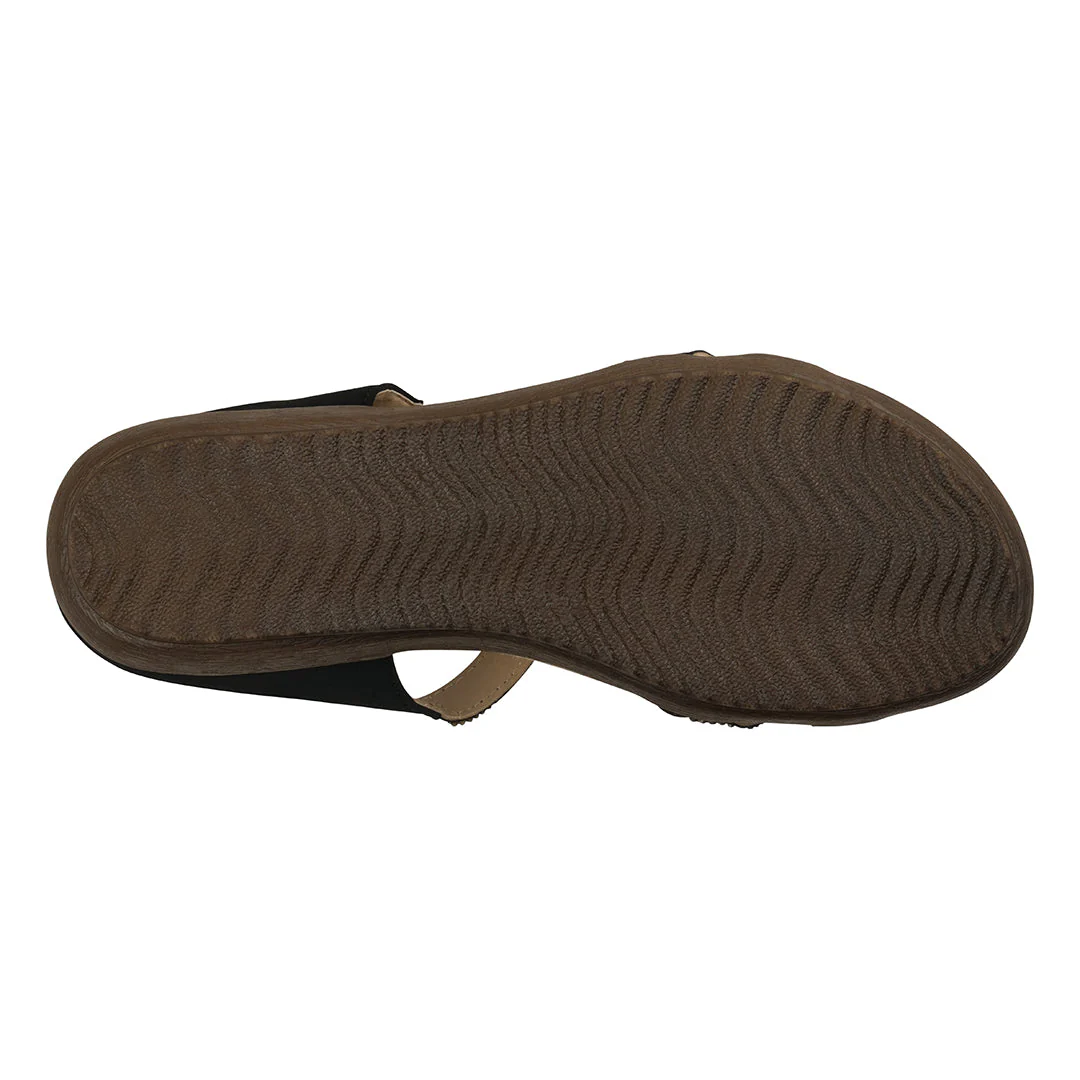 Alora Black Embellished Slide Flat Sandals - Image 3
