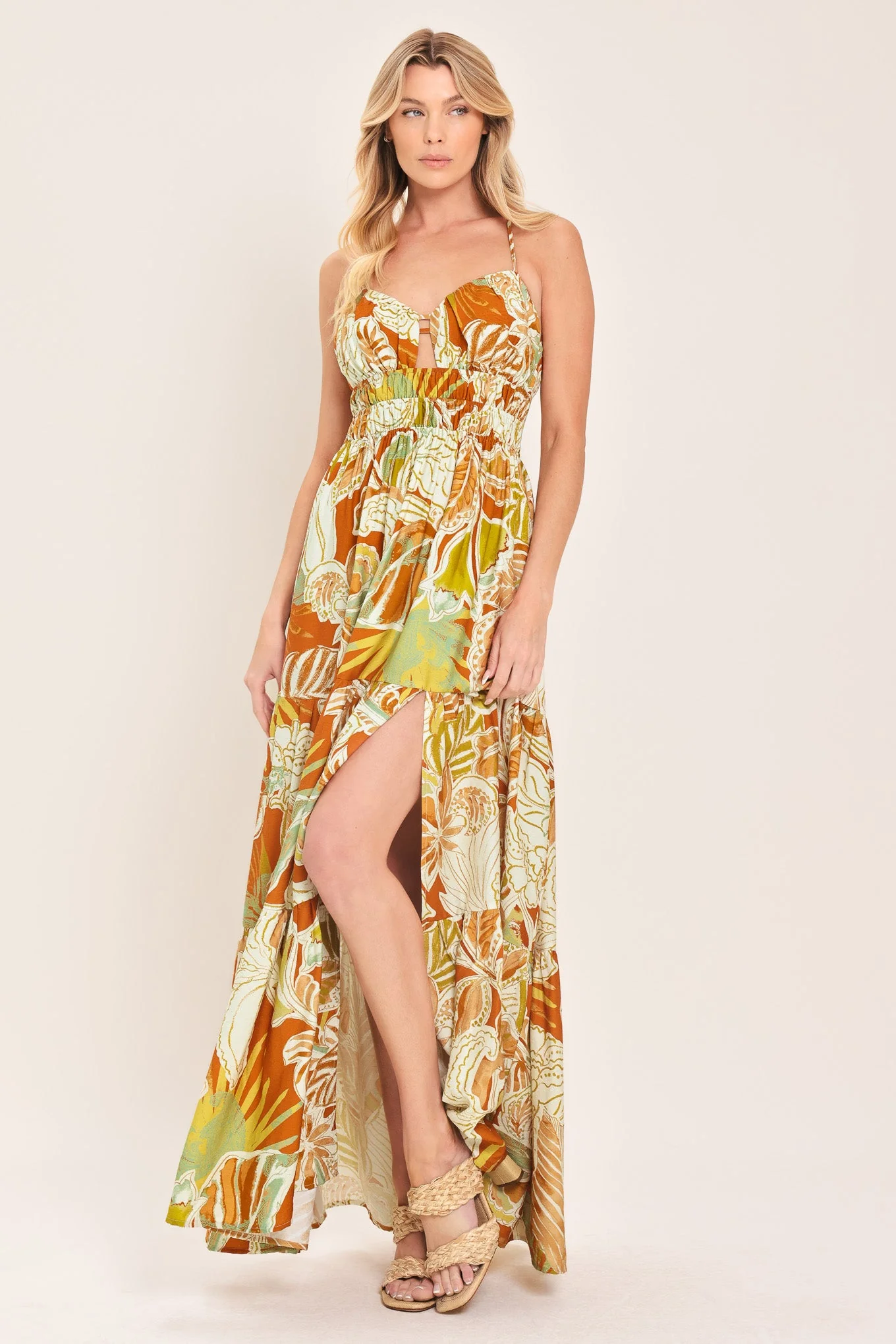 Amalfi Palm Goddess Woven Maxi Dress - Image 3