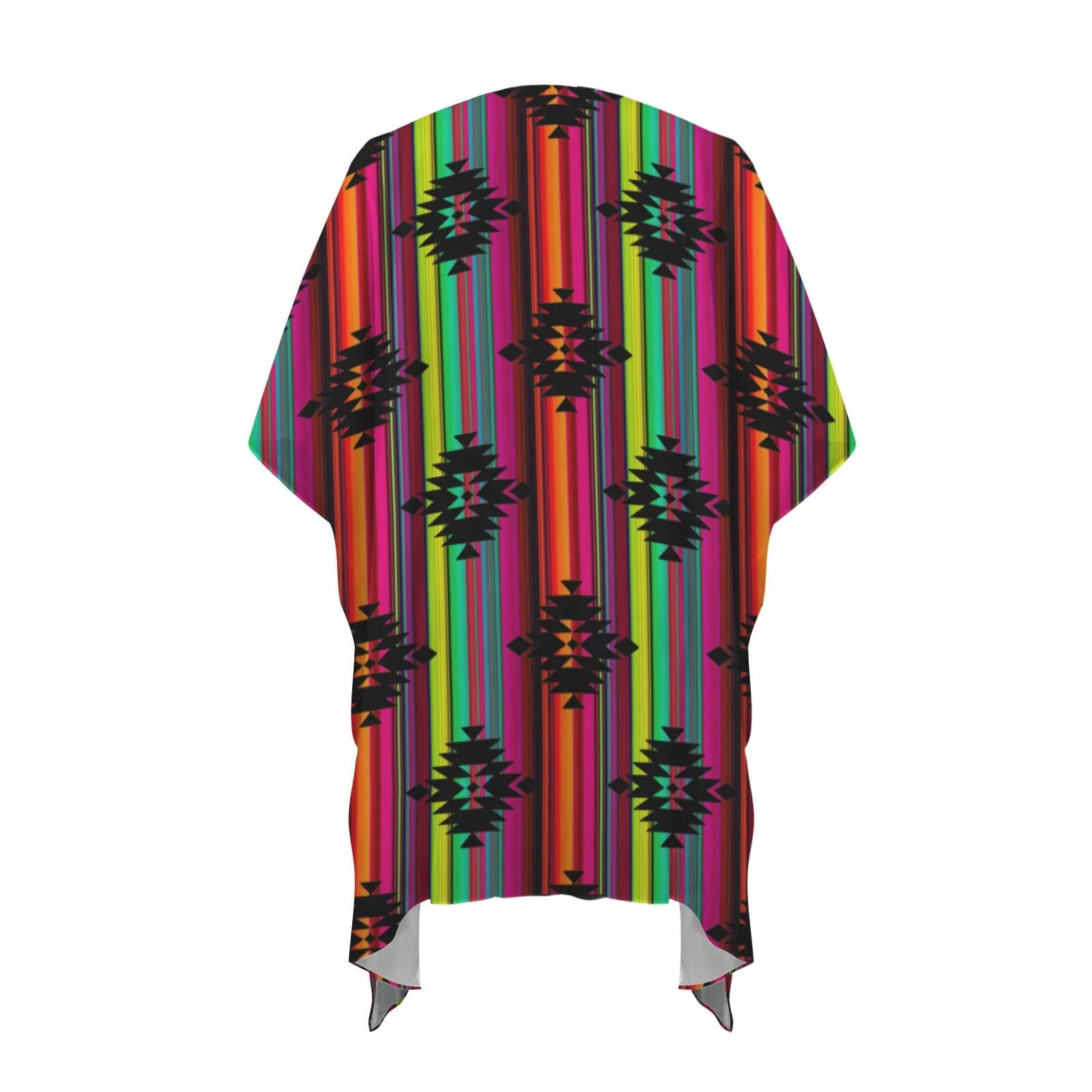 Baha Ranch Neon Aztec Duster Kimono Coverup Women's Long Cover Up - Image 5