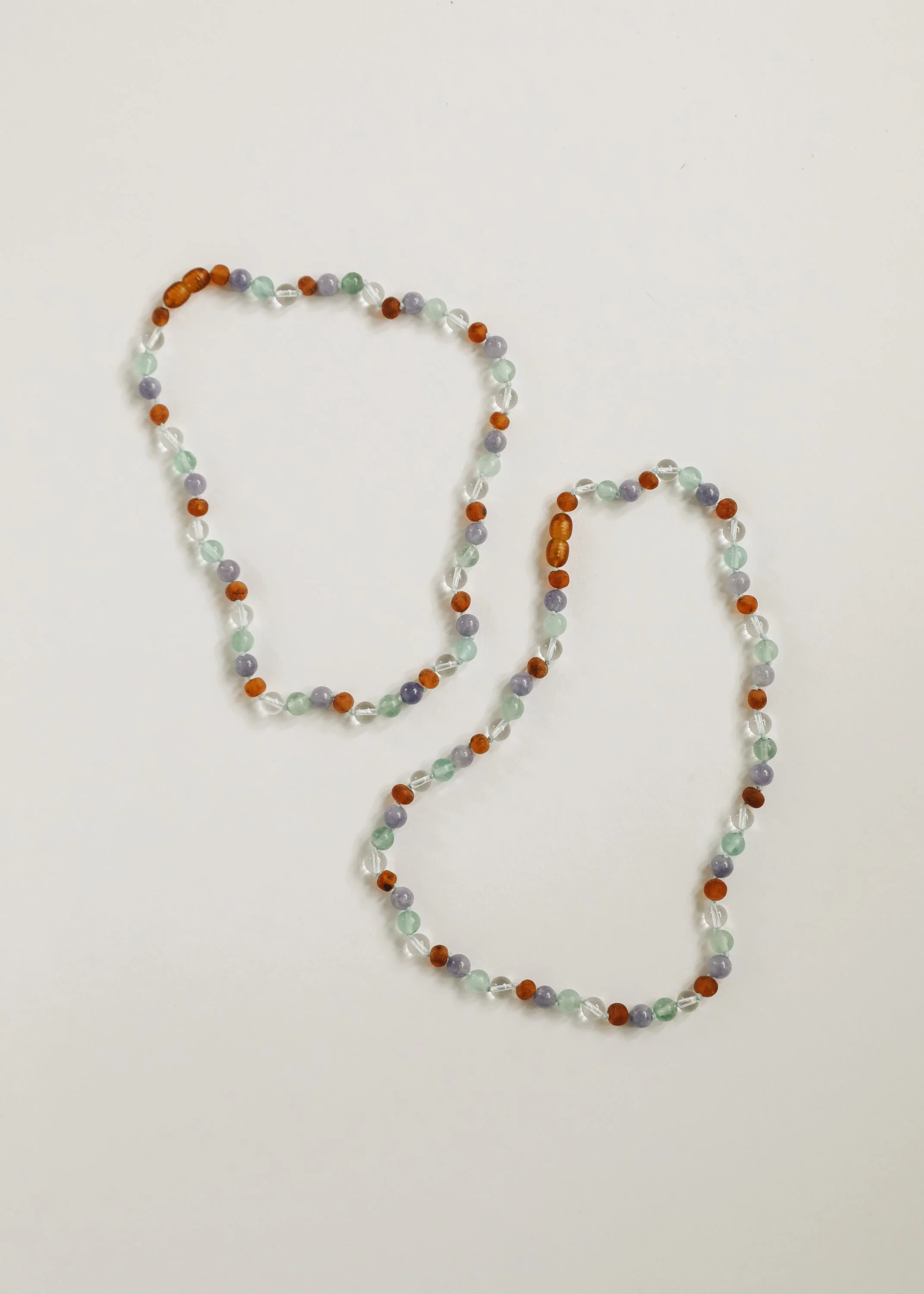 Baltic Sea Amber + Natural Gemstone || Beaded Necklace - Image 4