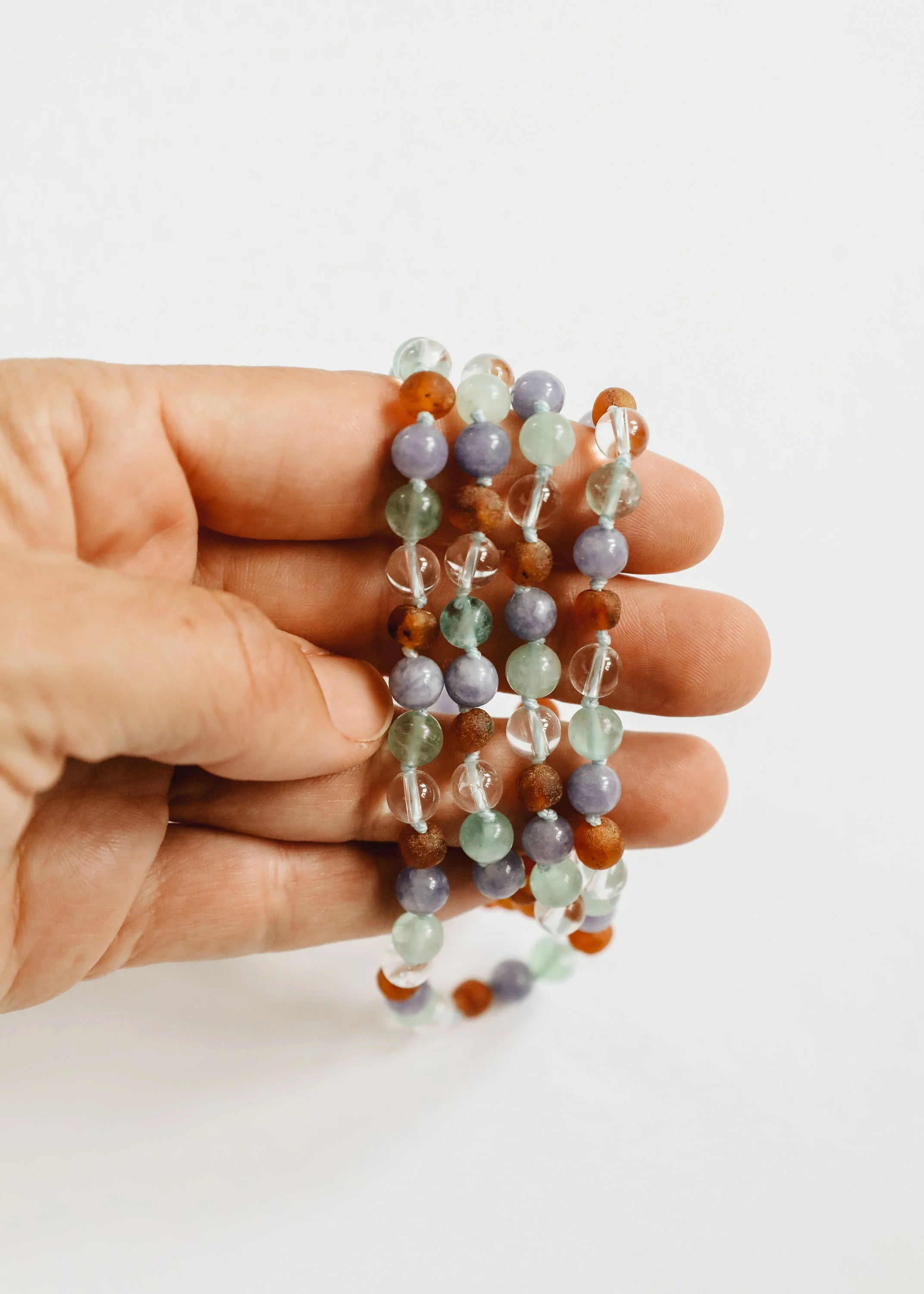 Baltic Sea Amber + Natural Gemstone || Beaded Necklace - Image 7