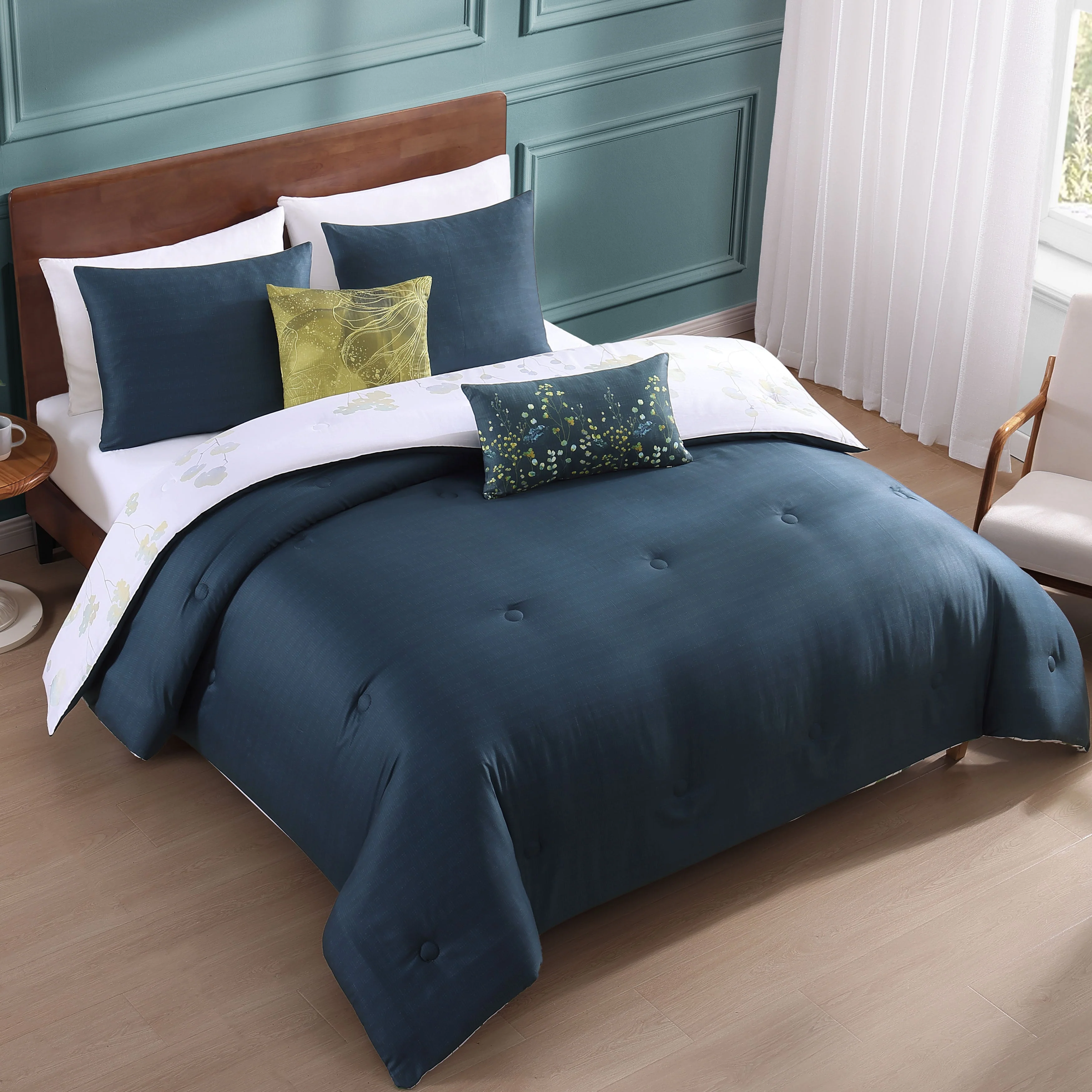 Bebejan Abstract Vines 5 Piece Reversible Comforter Set - Image 6