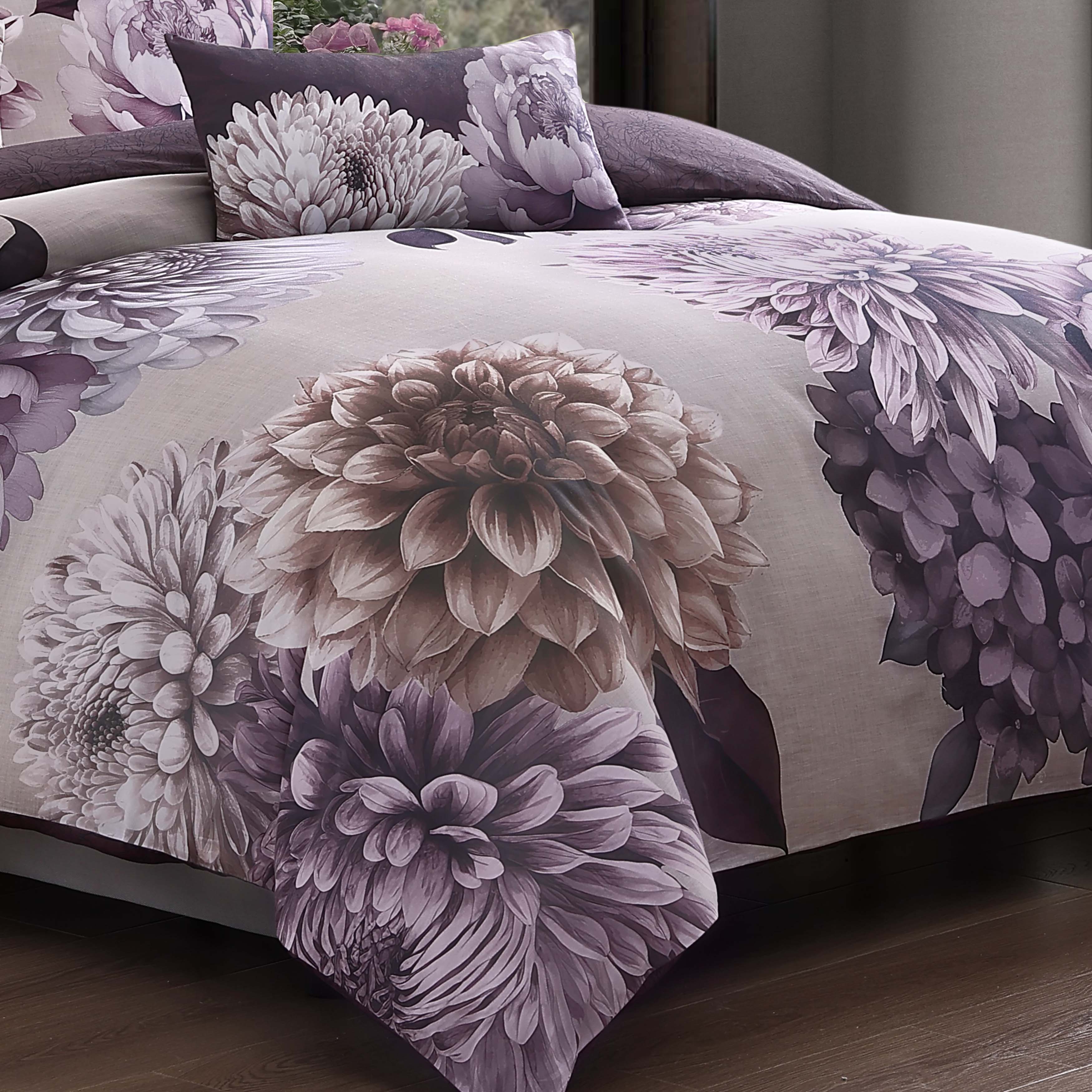 Bebejan Plum Petal 5 Piece Reversible Comforter Set - Image 5