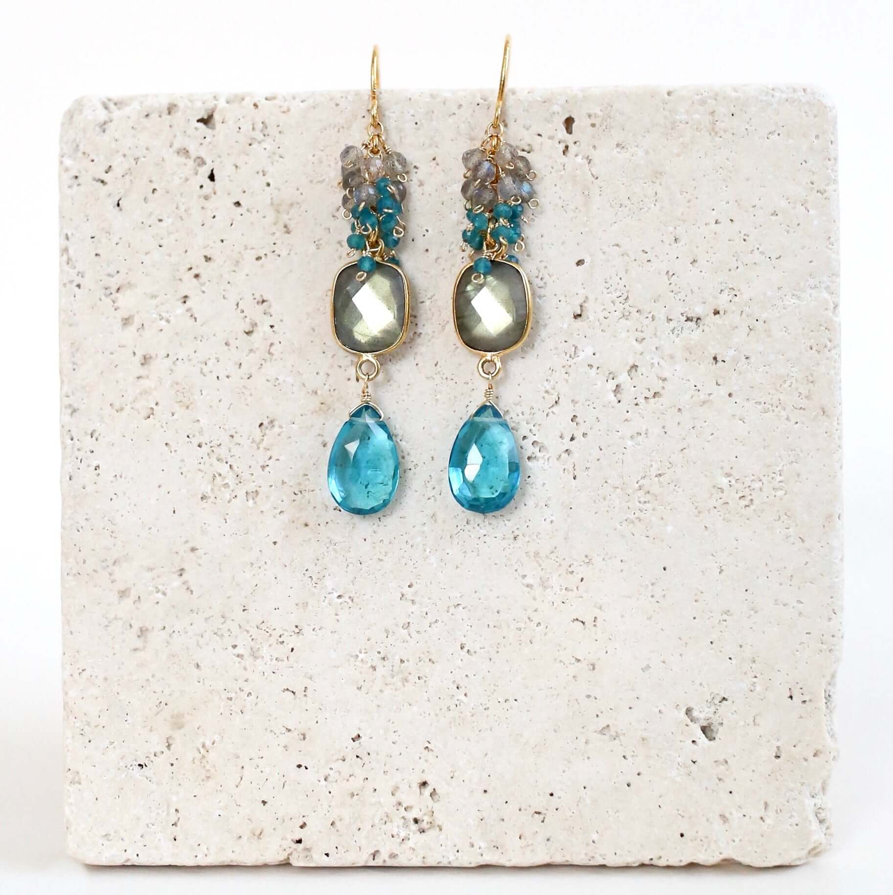 Bezel Cluster Earrings - Image 5