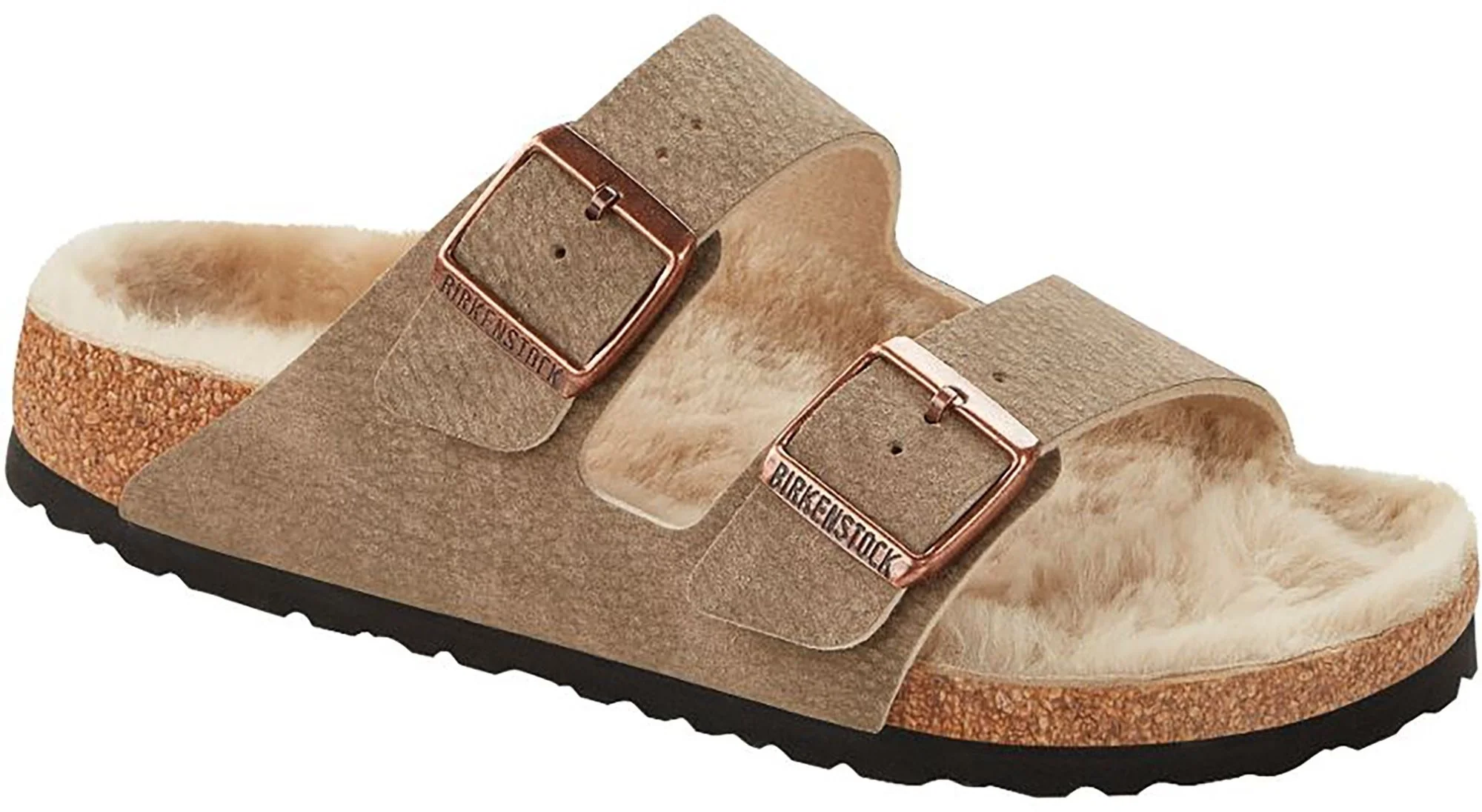 Birkenstock Arizona Shearling Synthetics Desert Dust Sandals Narrow