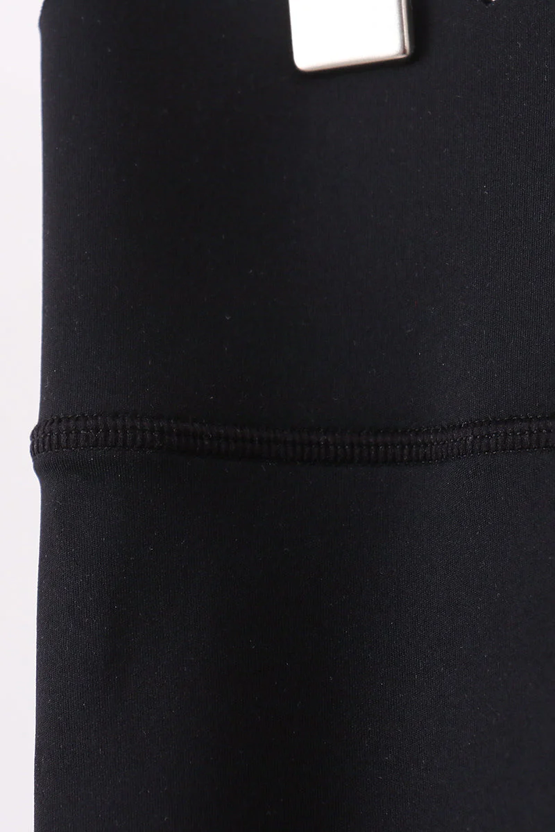 Black Scalloped Mom Yoga Active Leggings - Image 3