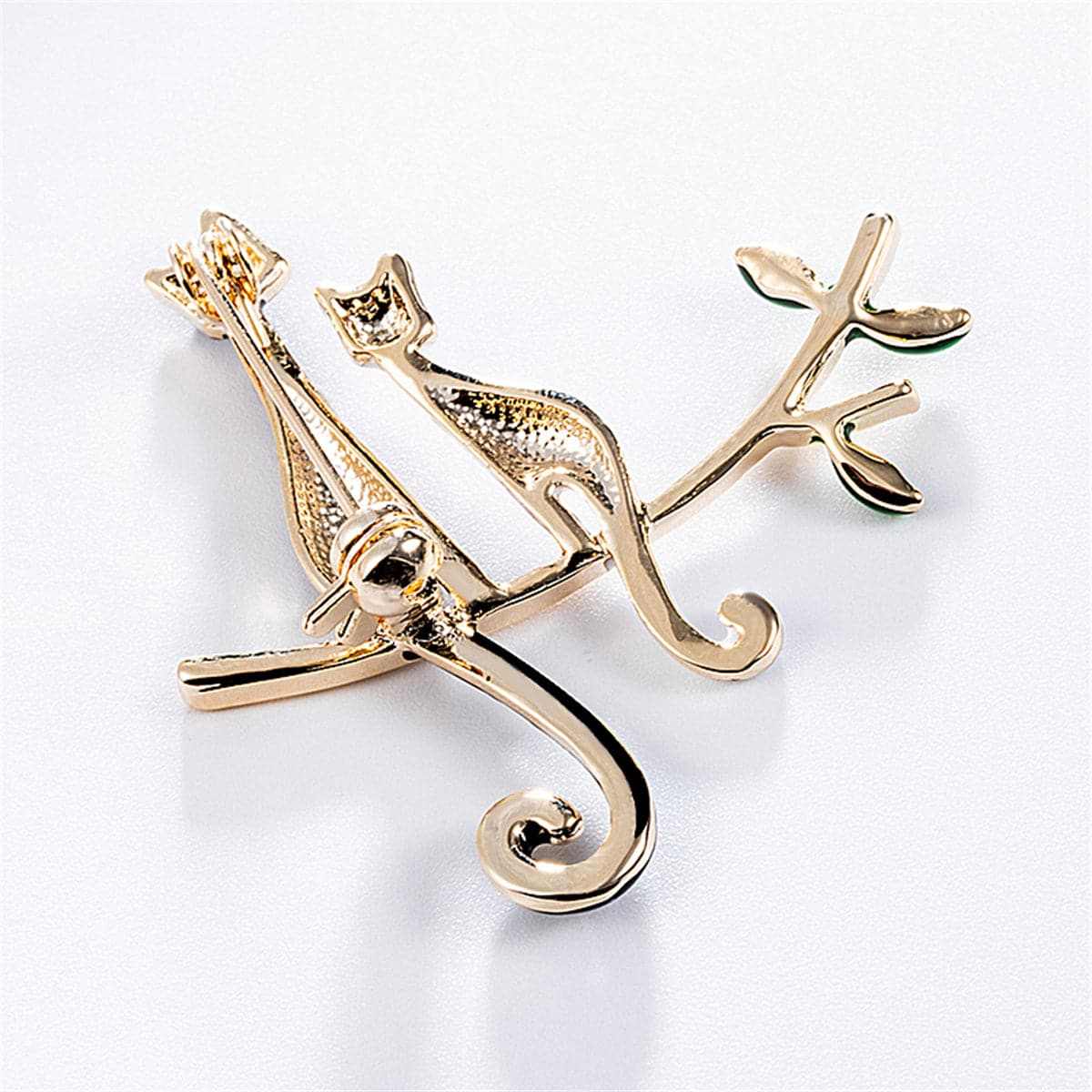 Black & White Kitty Branch Brooch - Image 2