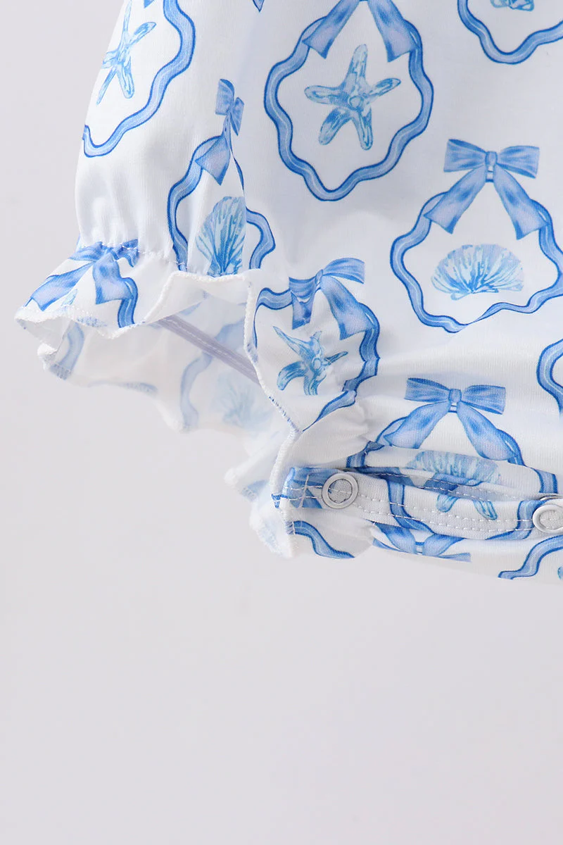 Blue Shells Embroidered Ruffle Bubble - Image 4