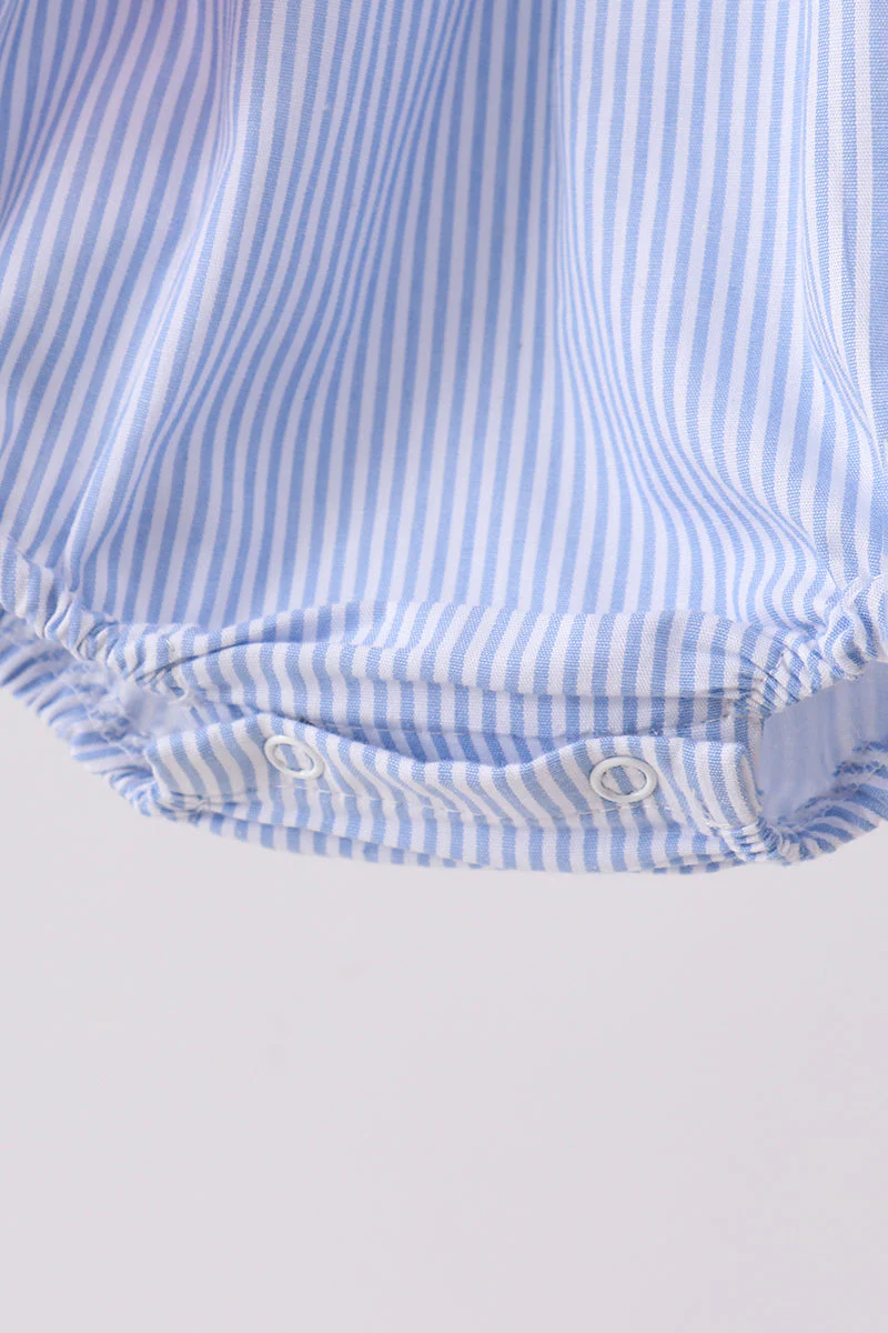 Blue Stripe Bow Ruffle Bubble - Image 4