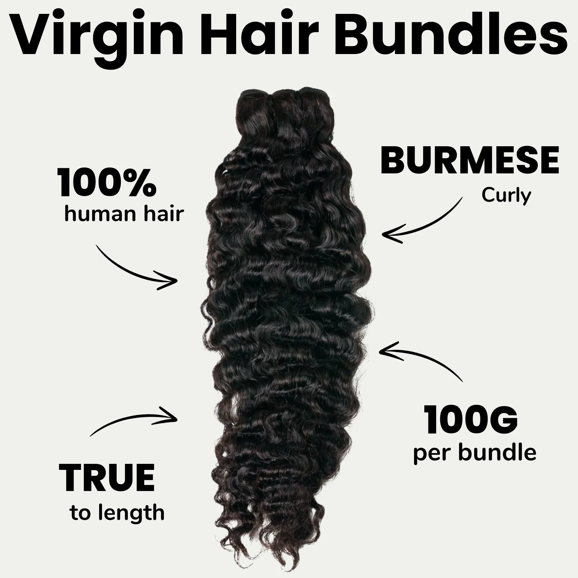 Burmese Curly 100% Human Hair Bundles - Image 2