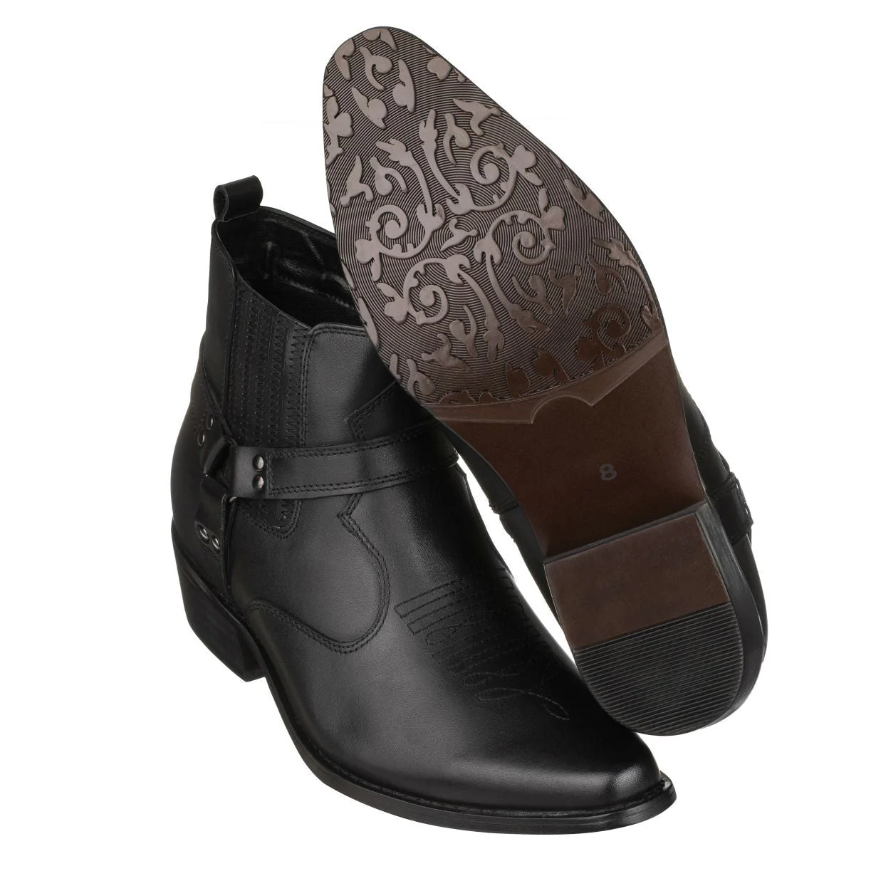 CALTO - T8112 - 3.3 Inches Taller (Black) - Zipper Boots - Image 5