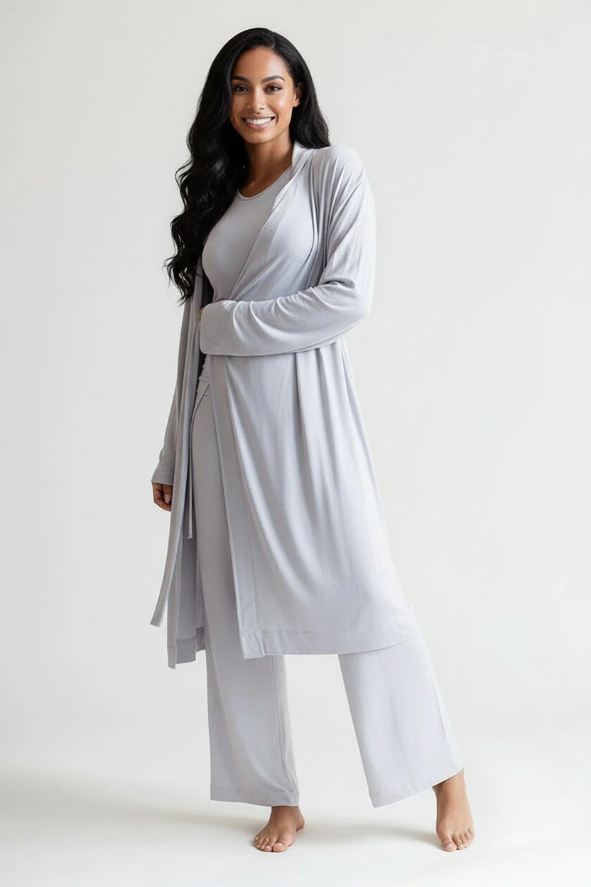 Collagen Lounge Robe - Pearl Grey - Image 5