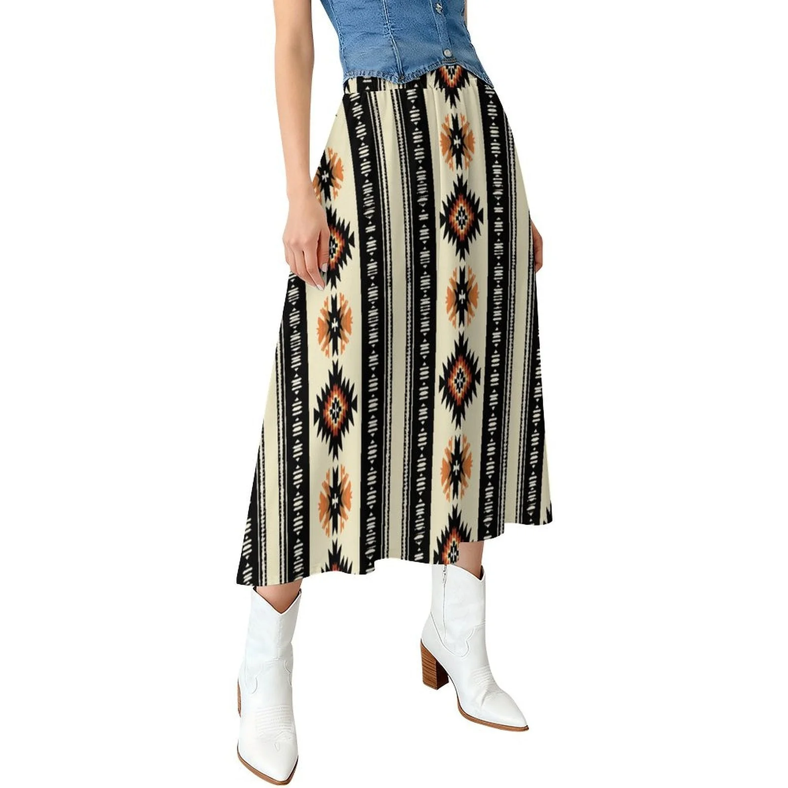 Colores de Mexico Southwestern Aztec Midi Skirt - Image 2