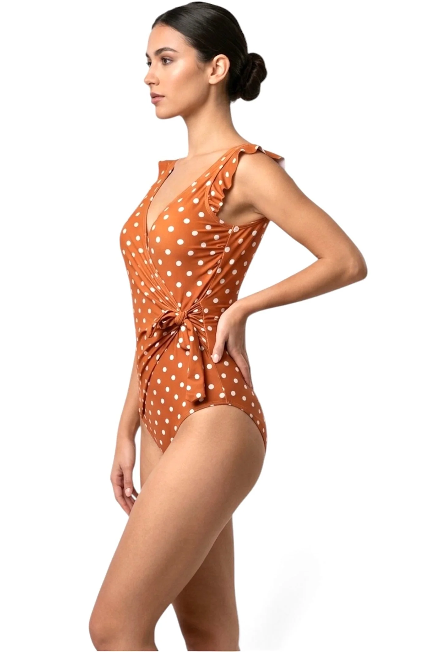 Marina West F1802 One-Piece Swimsuit (Brick/White Dot) - Image 2
