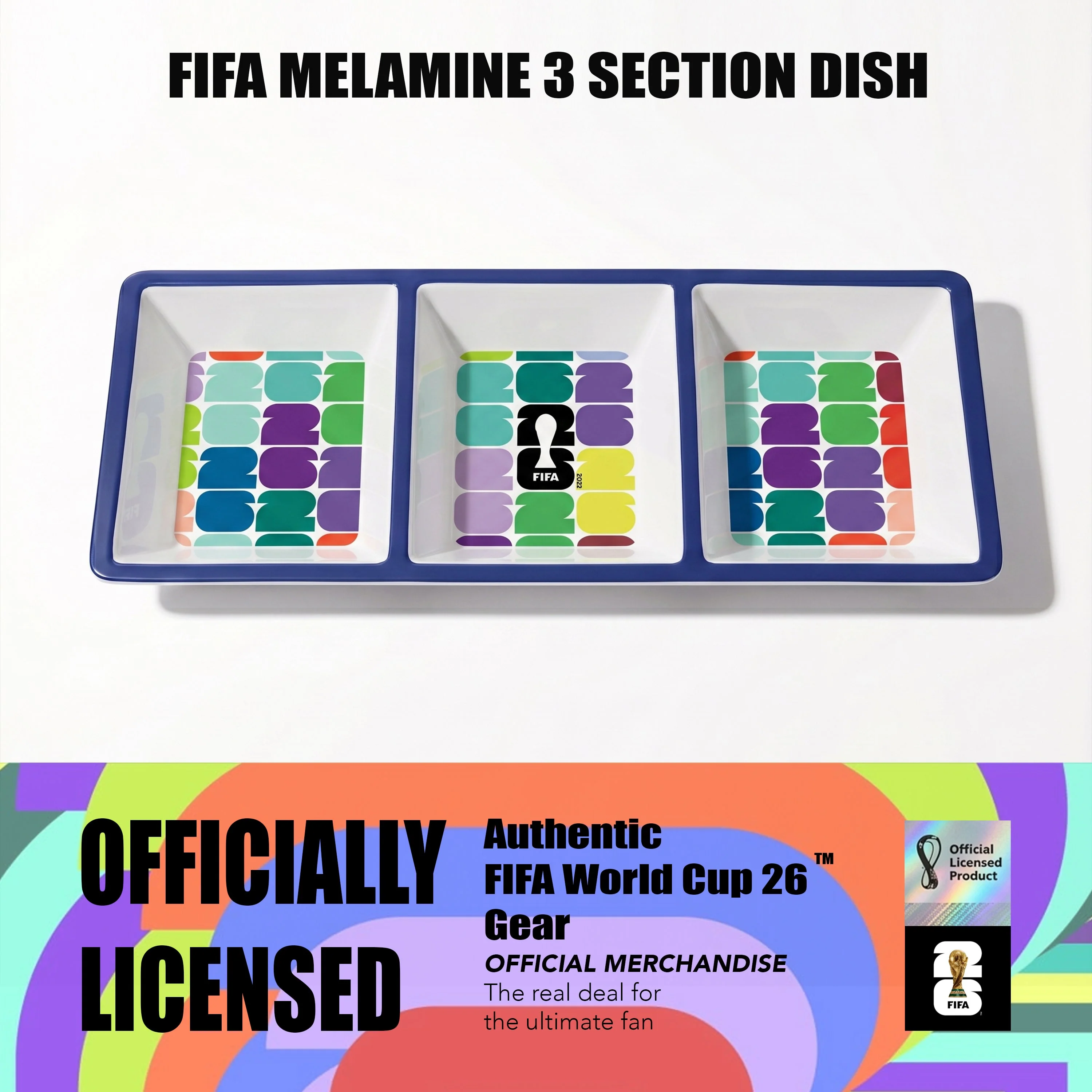 FIFA 2026 Melamine 3 Section Dish - Image 6