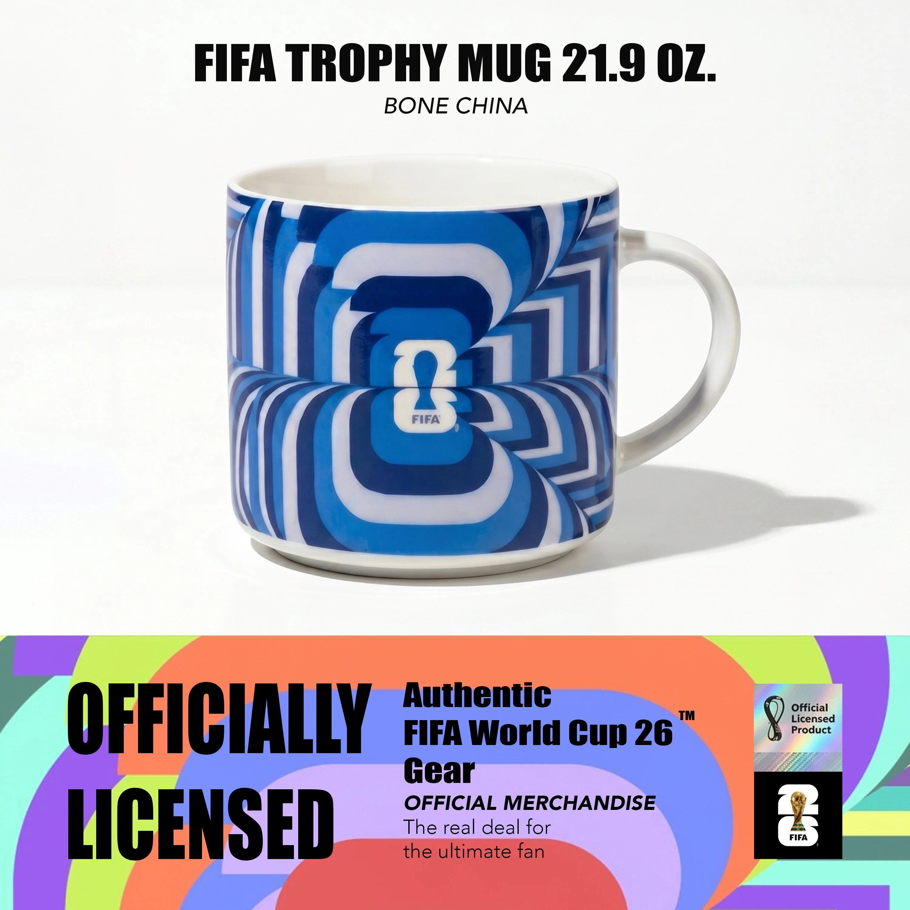 FIFA Trophy Mug 21.9 OZ./650 Ml Color Glaze Bone China - Image 10