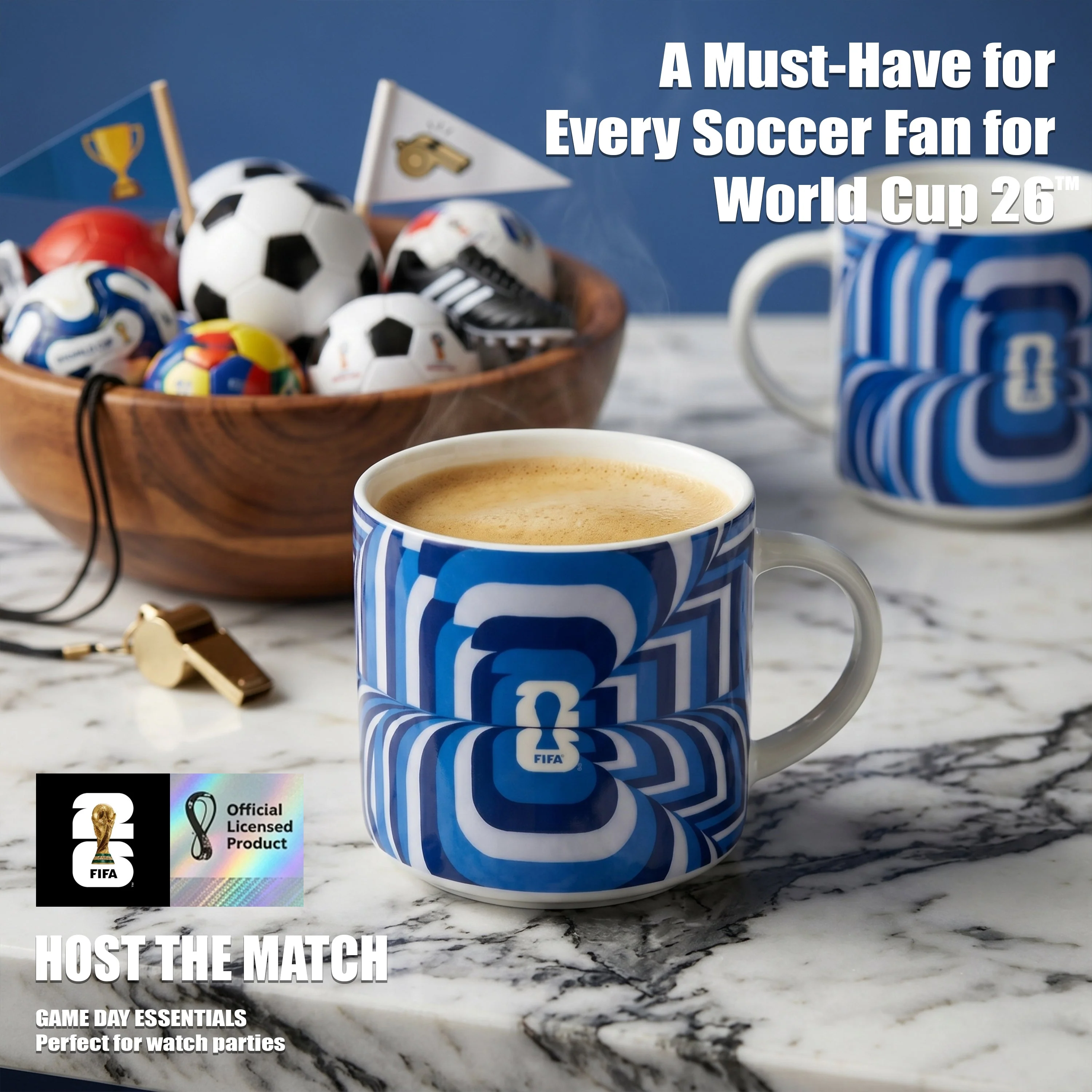 FIFA Trophy Mug 21.9 OZ./650 Ml Color Glaze Bone China - Image 11
