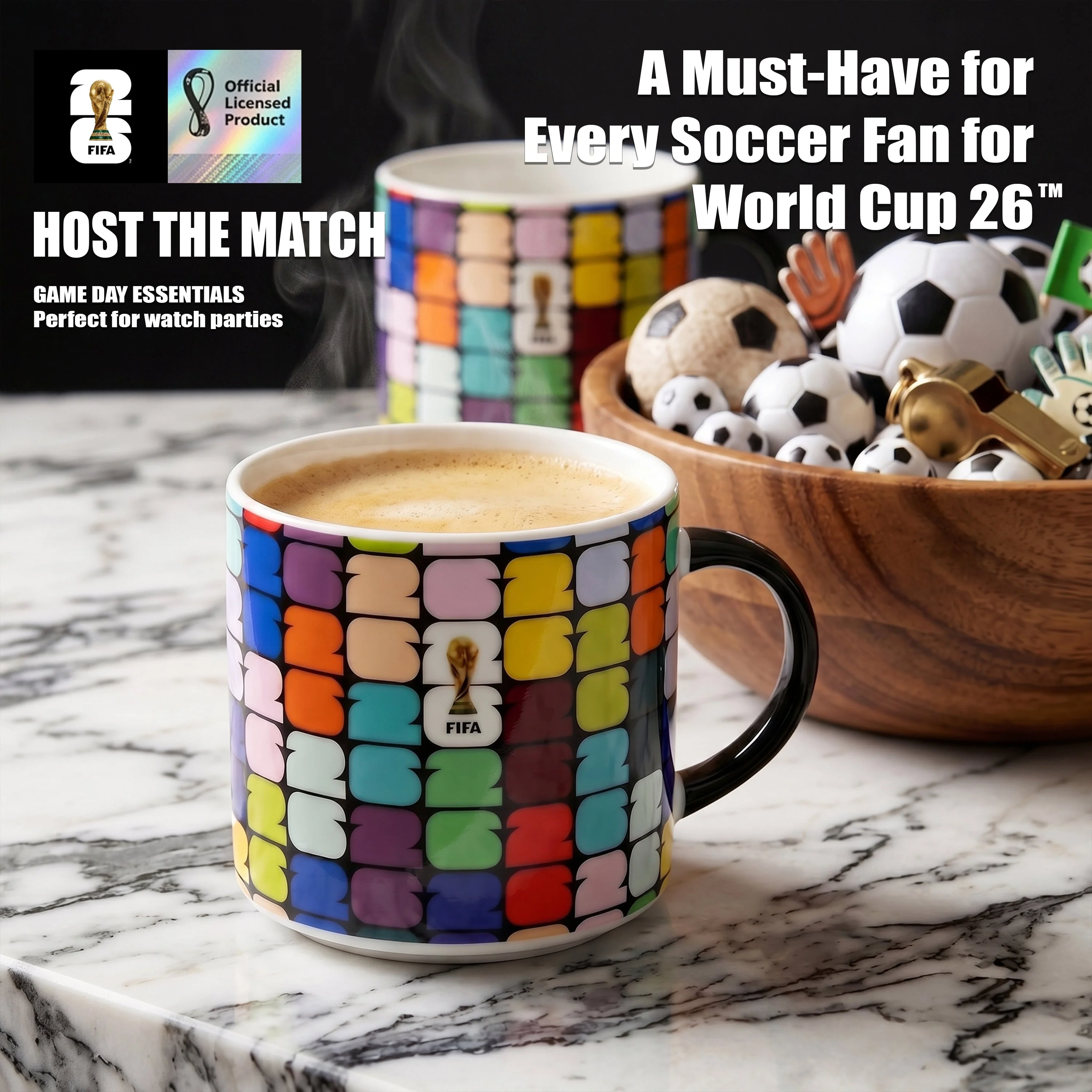FIFA Trophy Mug 21.9 OZ./650 Ml Color Glaze Bone China - Image 5