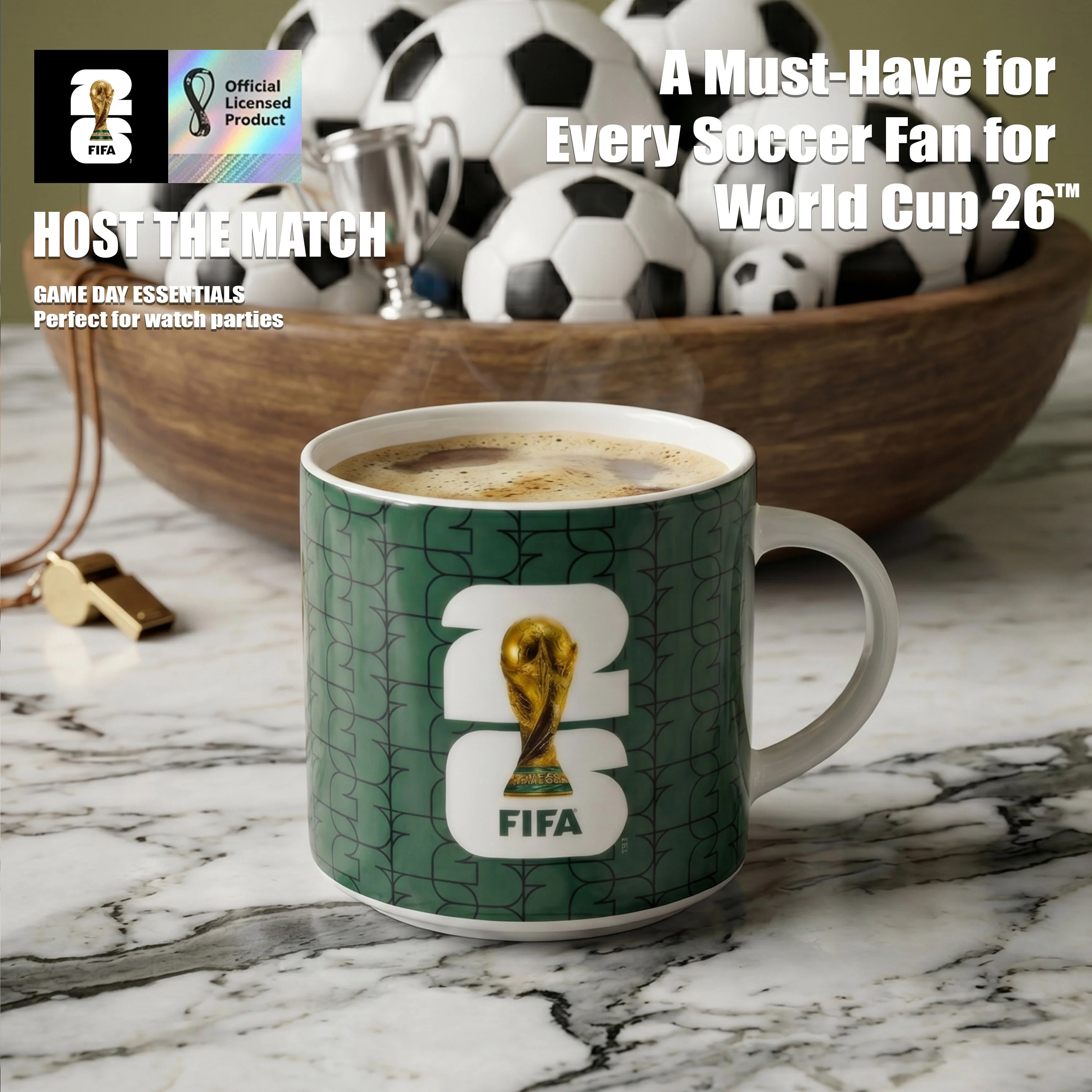 FIFA Trophy Mug 21.9 OZ./650 Ml Color Glaze Bone China - Image 8