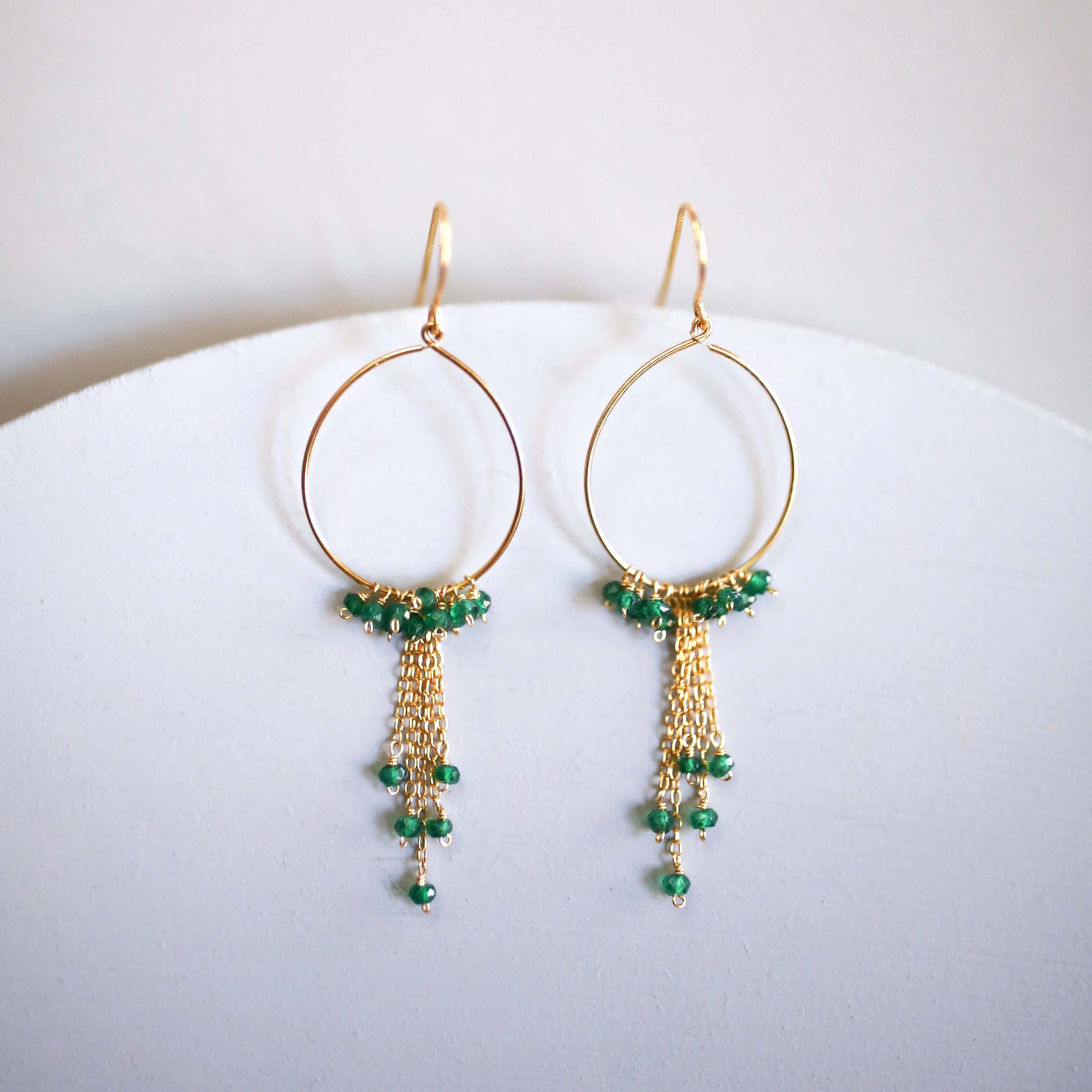 Garnet Mini Swing Hoop Earrings - Image 7