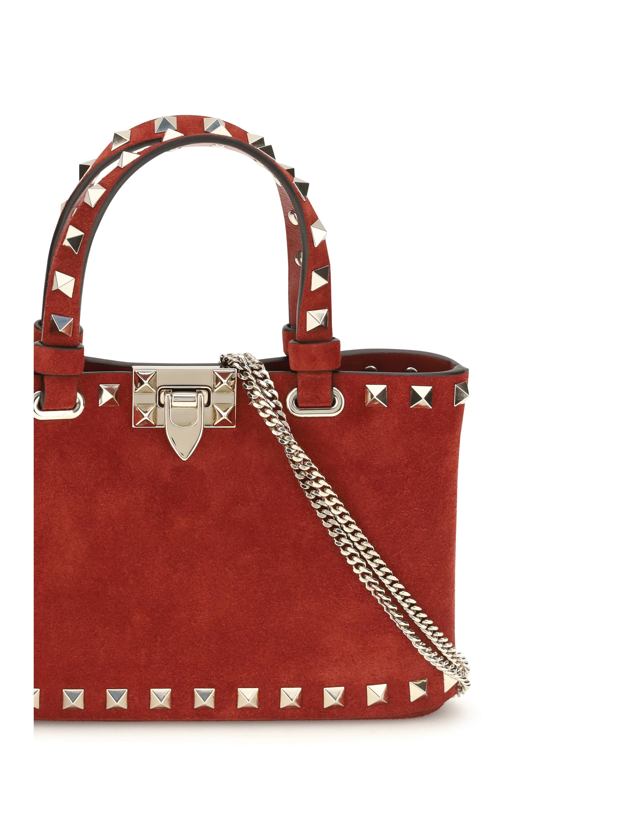 Handbag Rockstud Mini Suede Russet Red - Image 2
