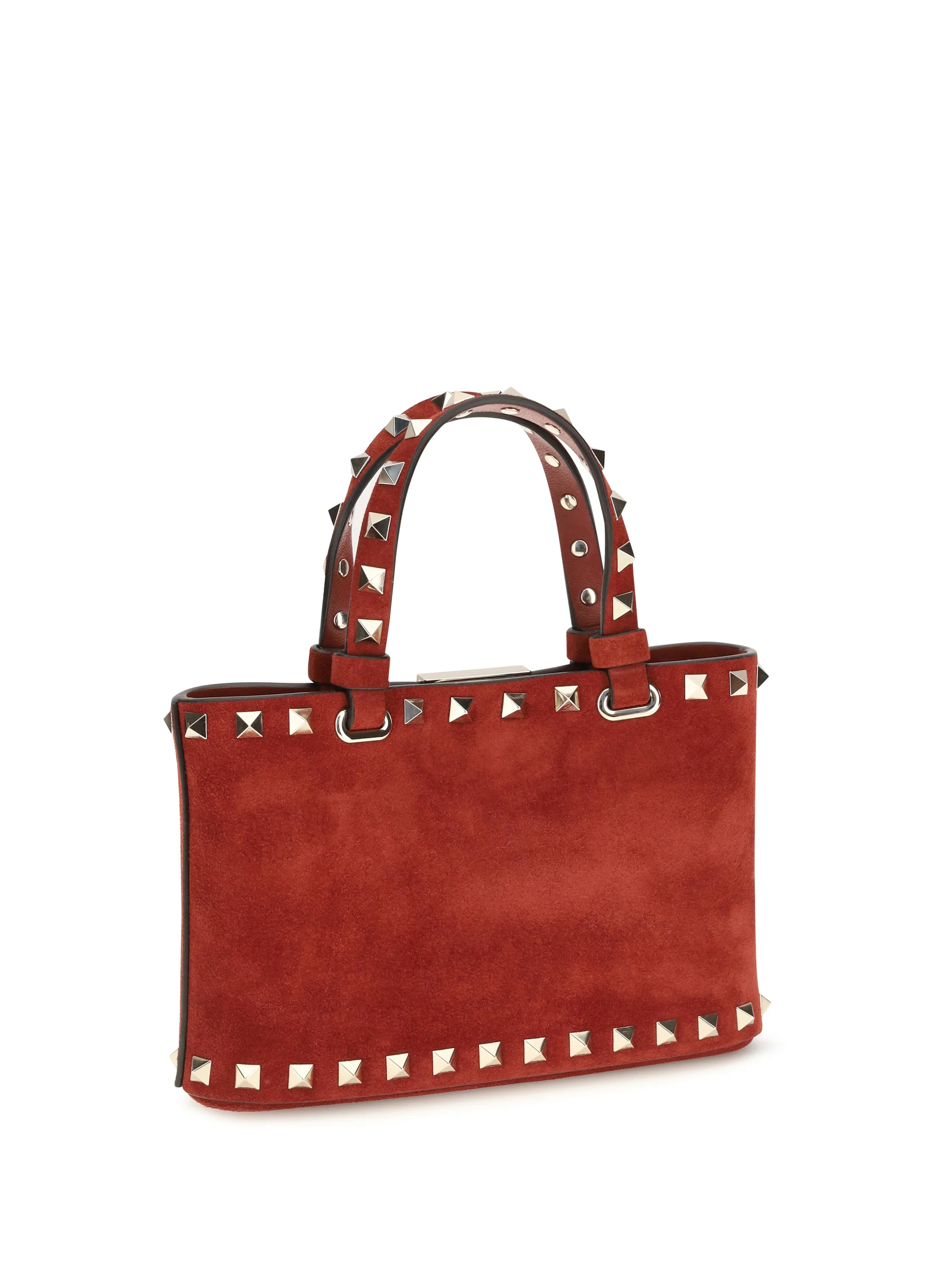 Handbag Rockstud Mini Suede Russet Red - Image 3