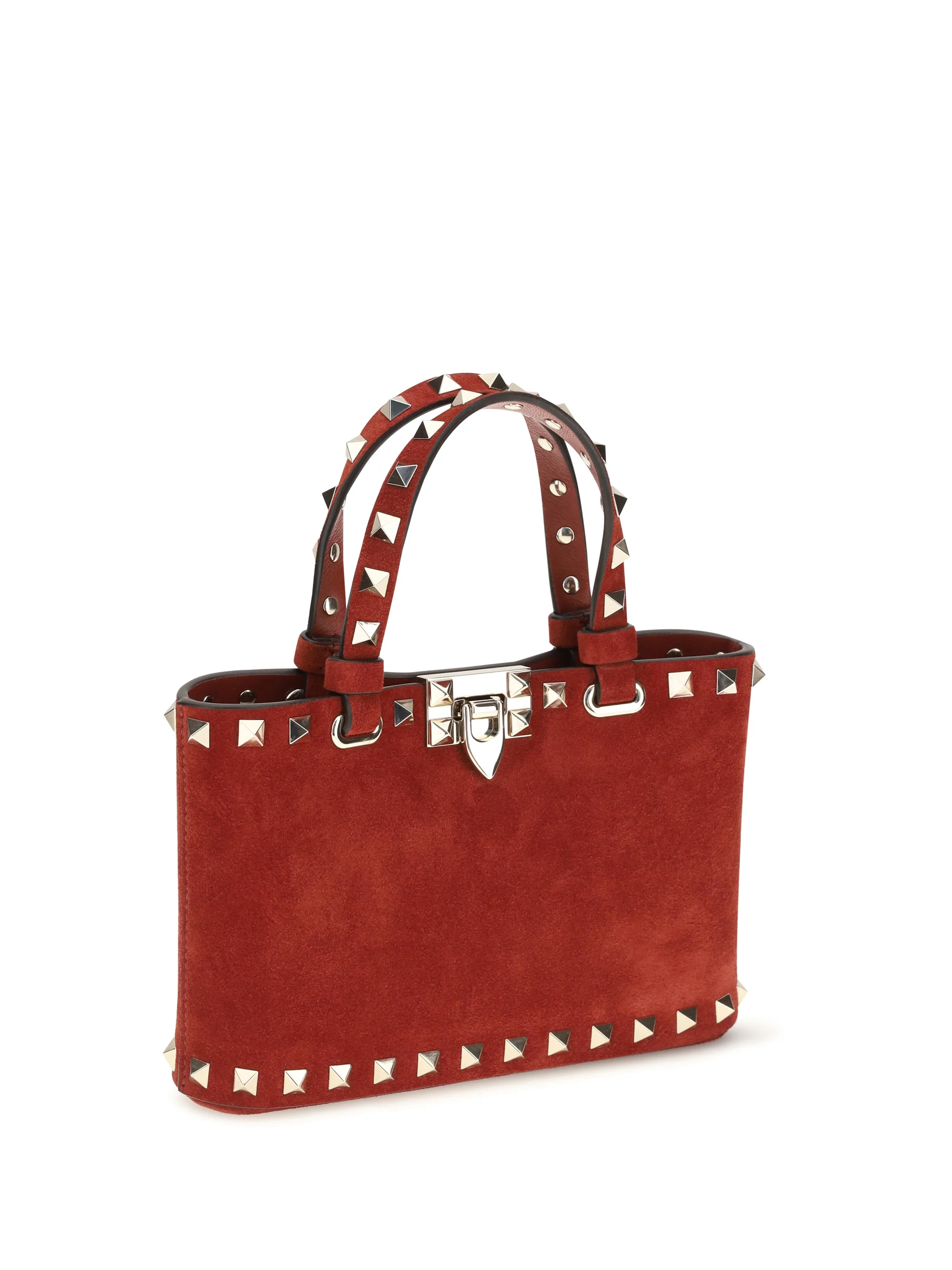 Handbag Rockstud Mini Suede Russet Red - Image 4