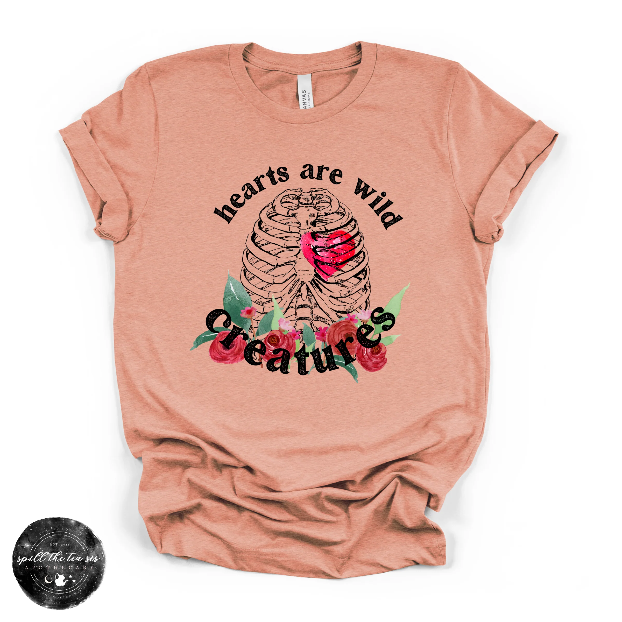 Hearts Are Wild Creatures Tee | Inspirational Graphic T-Shirt - Image 2