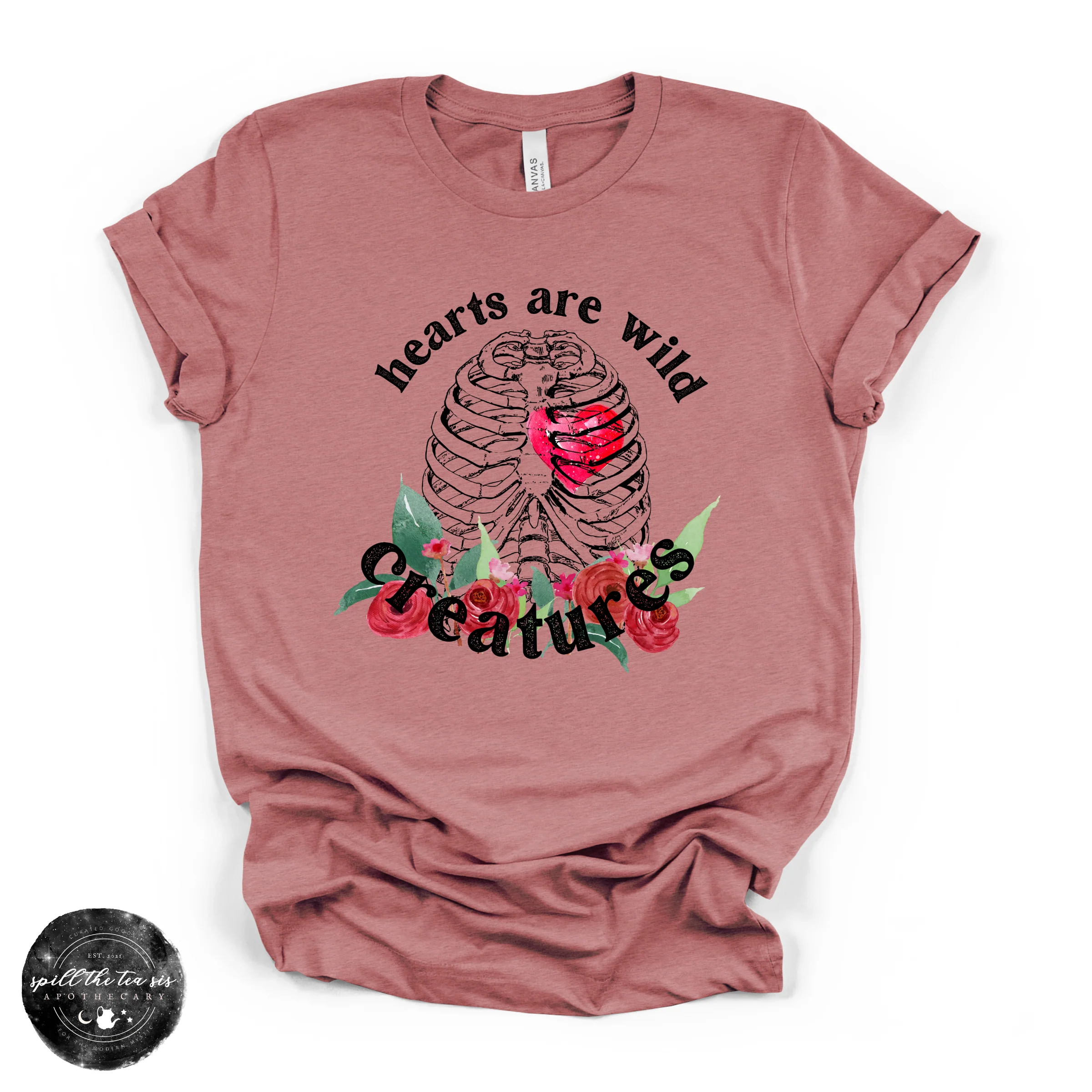 Hearts Are Wild Creatures Tee | Inspirational Graphic T-Shirt - Image 4