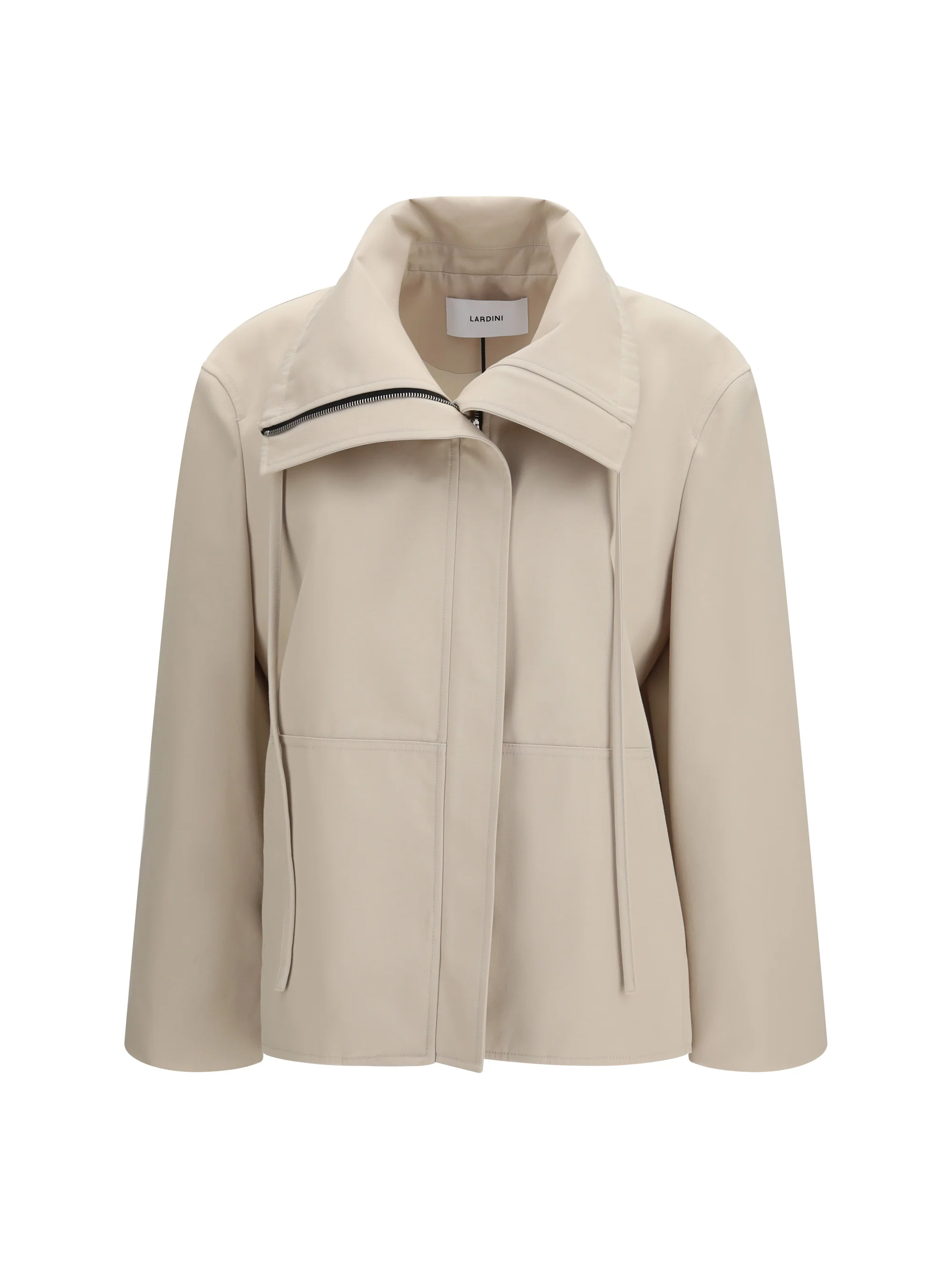 High-Neck Jacket Beige