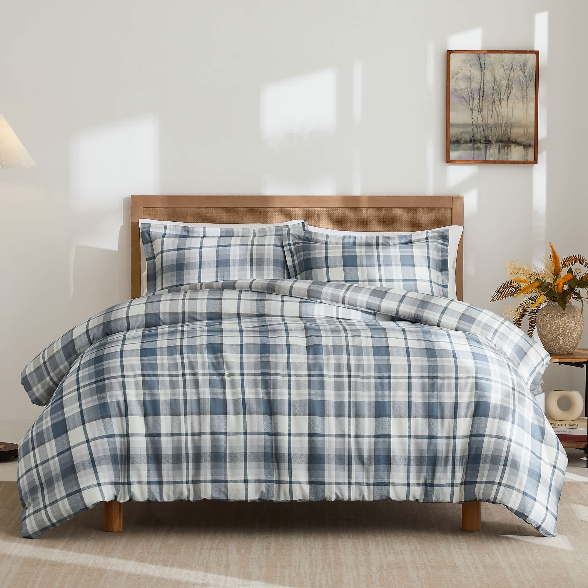 Southshore Fine Linens Highland 300 Thread-Count 100% Cotton Duvet Cover Set - Image 8