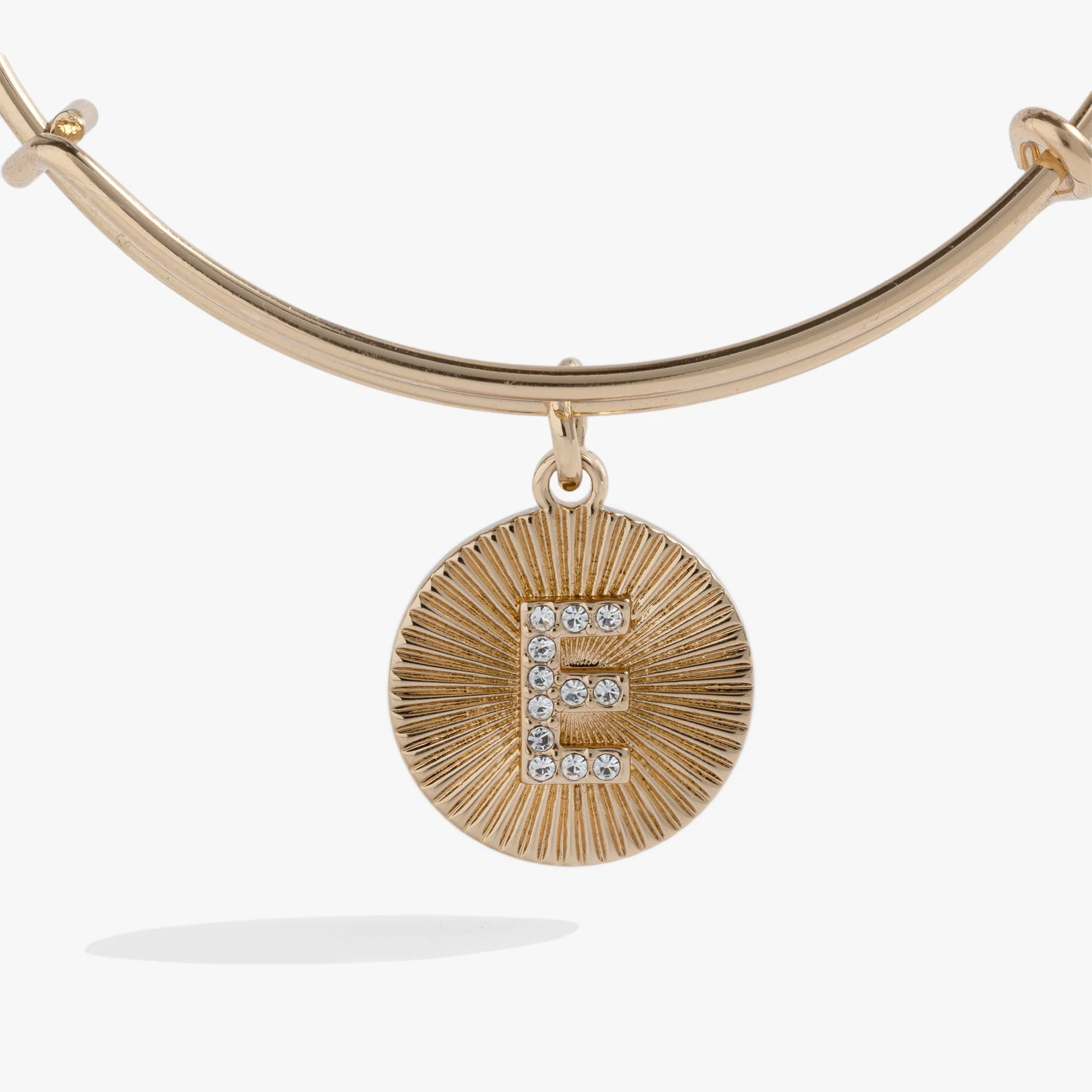 Initial E Pave Starburst Texture Bangle - Image 2