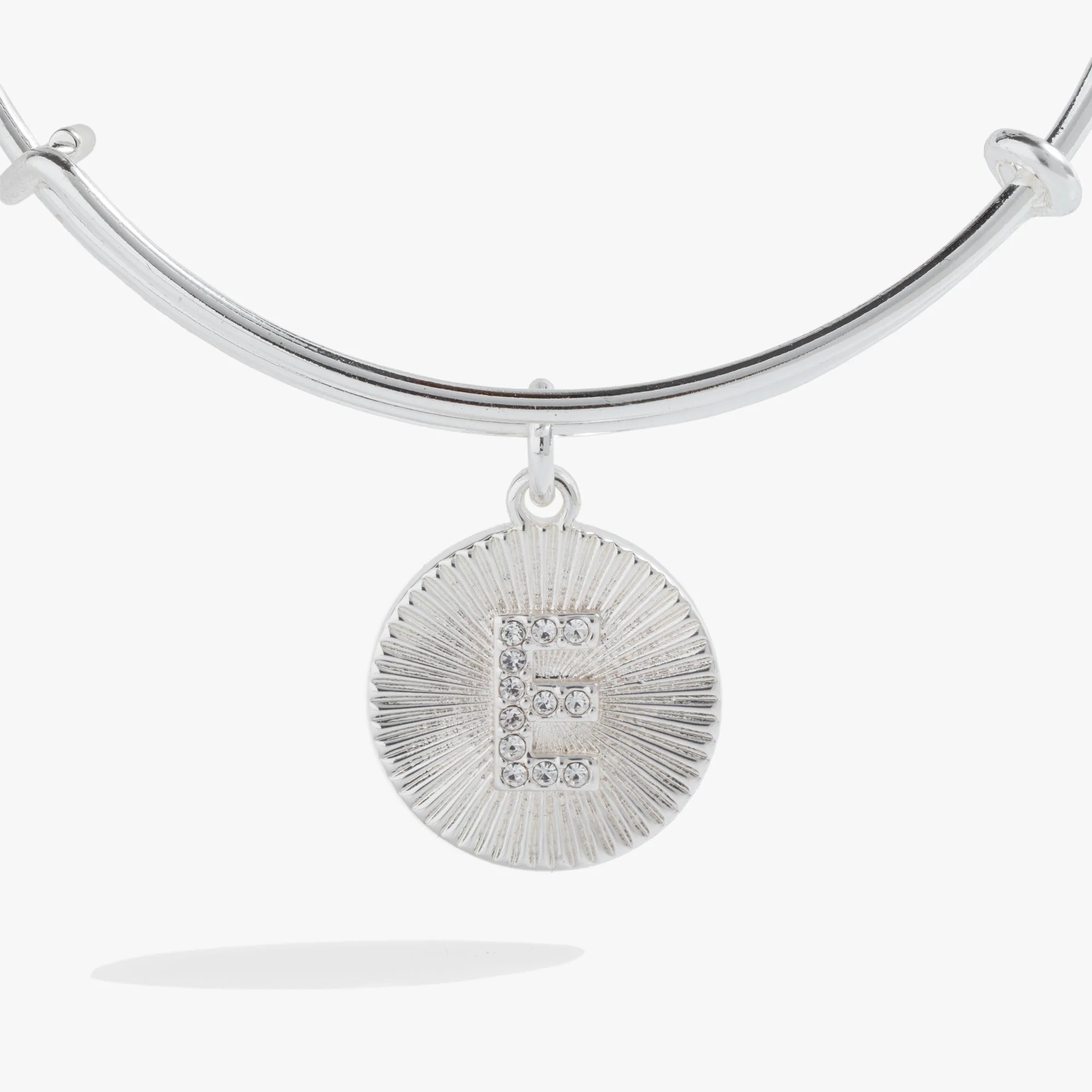 Initial E Pave Starburst Texture Bangle - Image 4