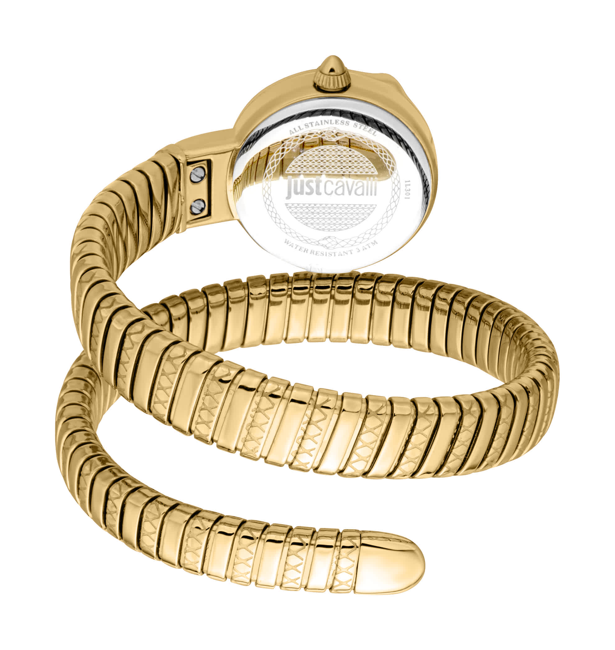 Jc1l301m0025 Just Cavalli Cerchio Snake Women’s Gold Snake Watch with Silver Dial - Image 3