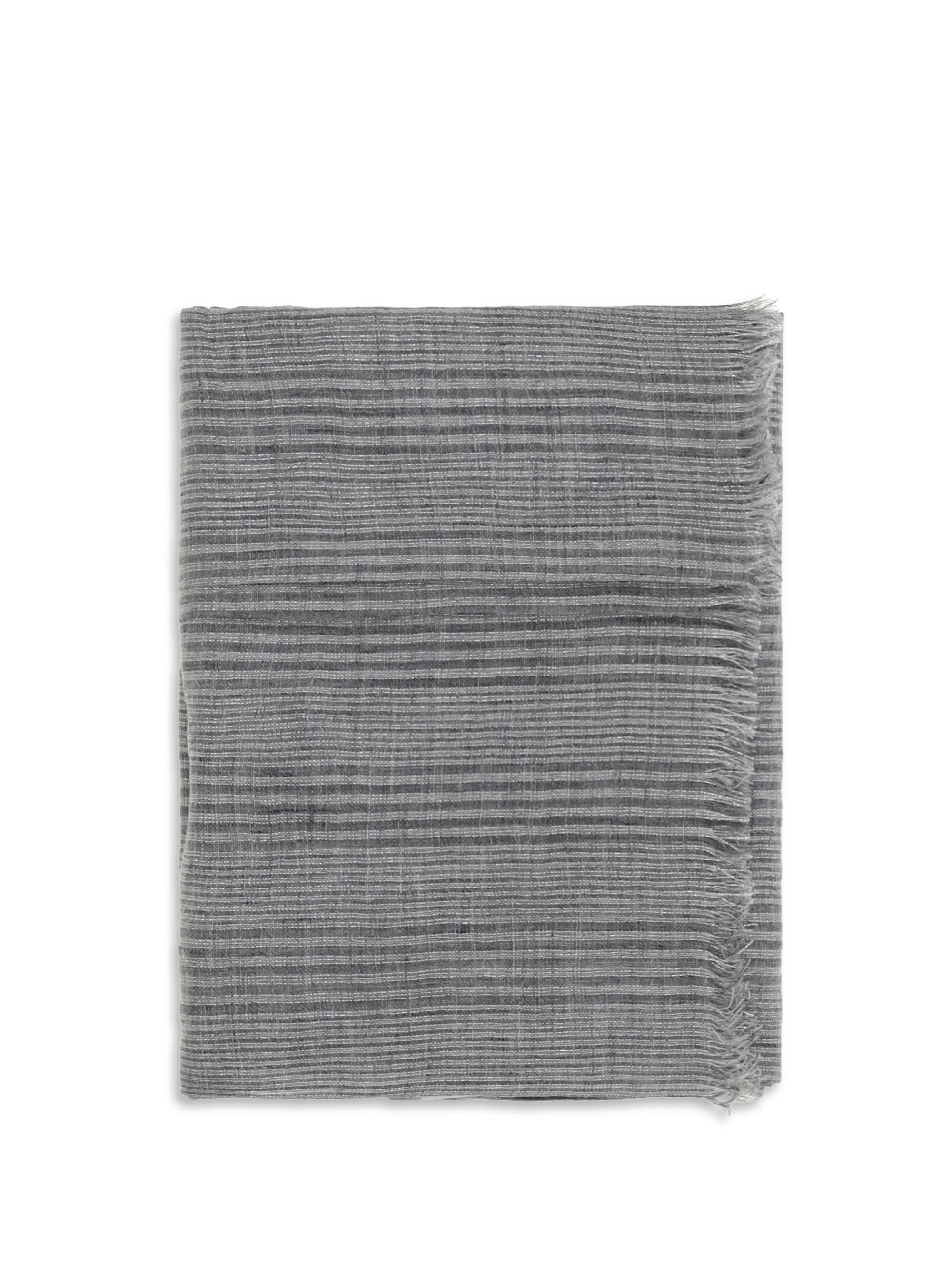 Linen Scarf Grey/Silver