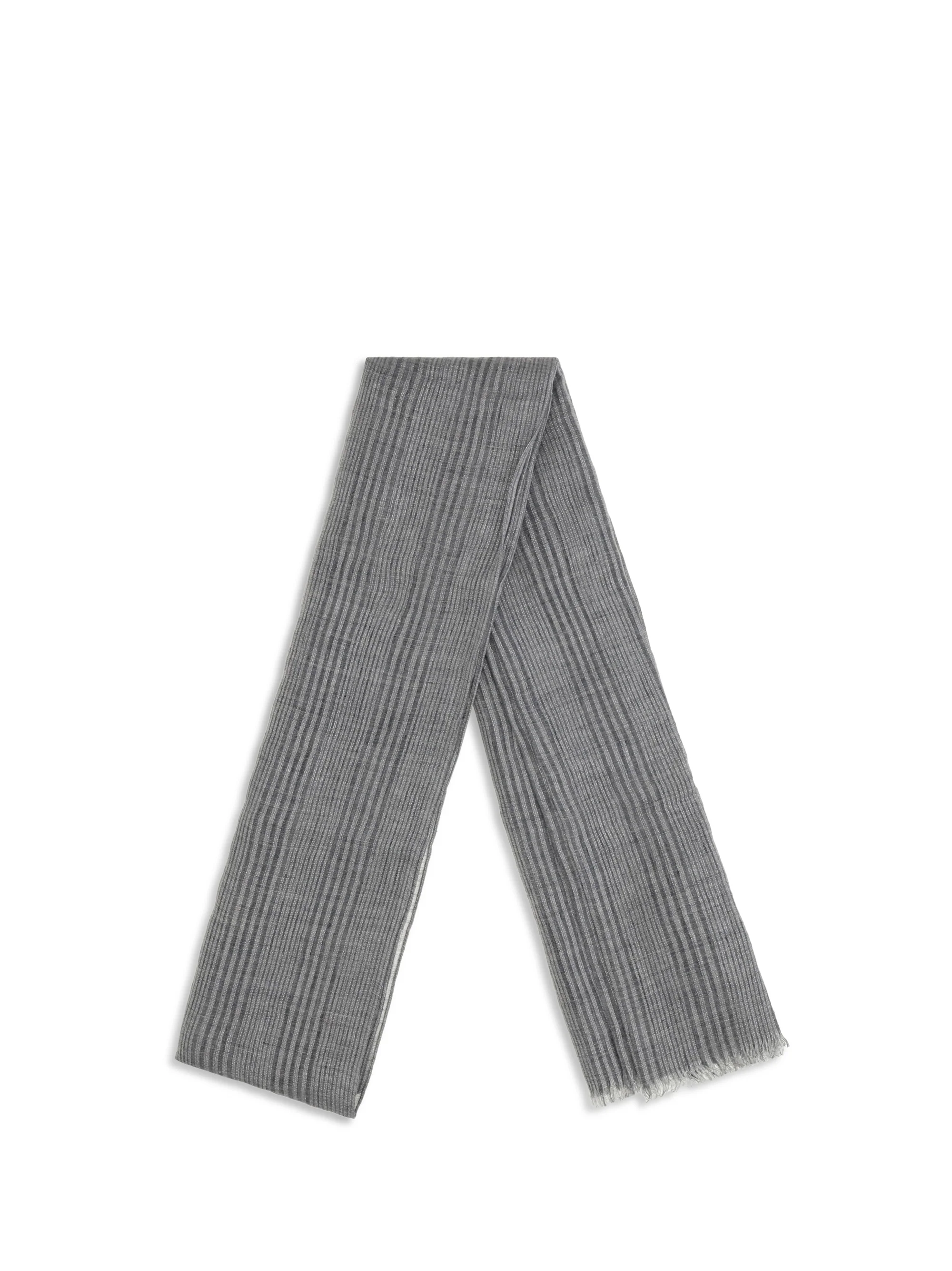 Linen Scarf Grey/Silver - Image 3