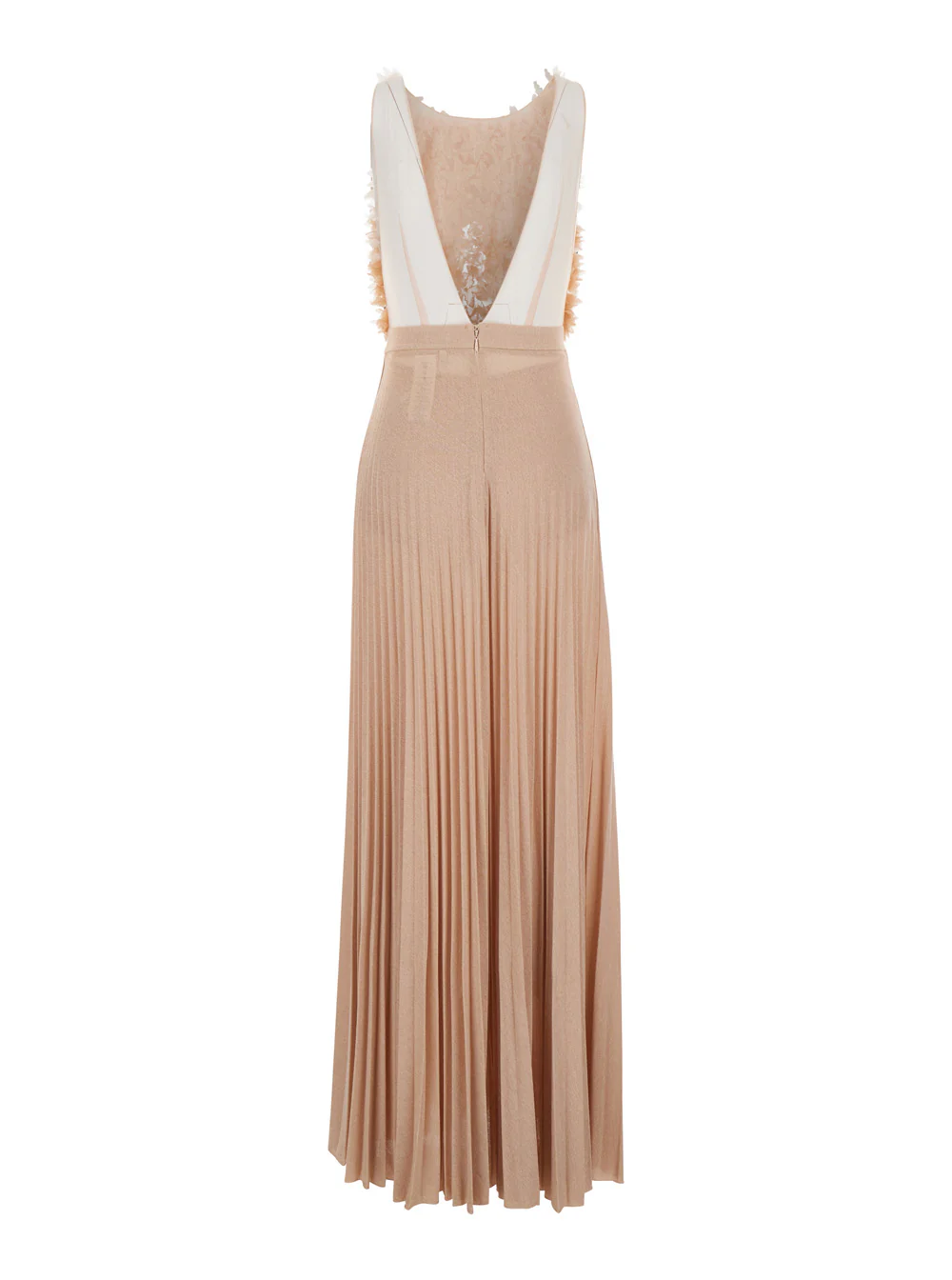 Long Dress Beige Viscose Blend - Image 2