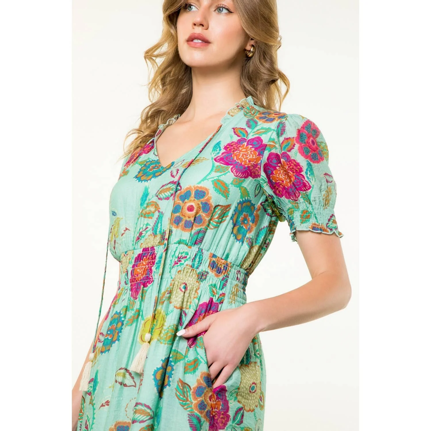 Maurice- Short Sleeve Floral Maxi Dress - Image 4