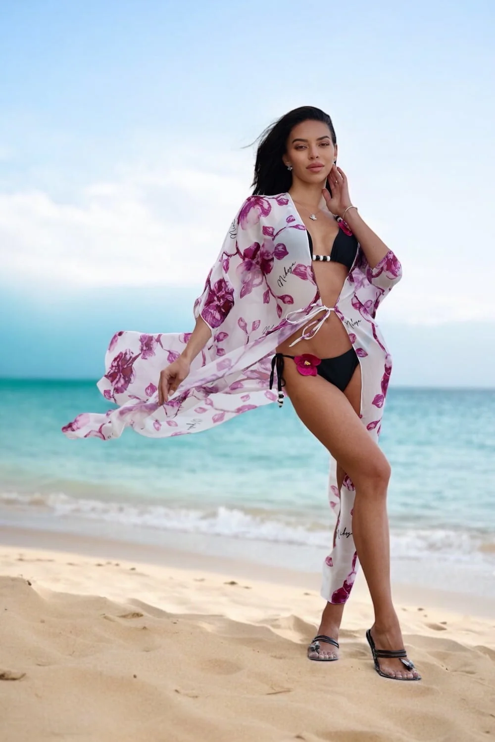 Miranda long cover up 100 % Silk - Image 11