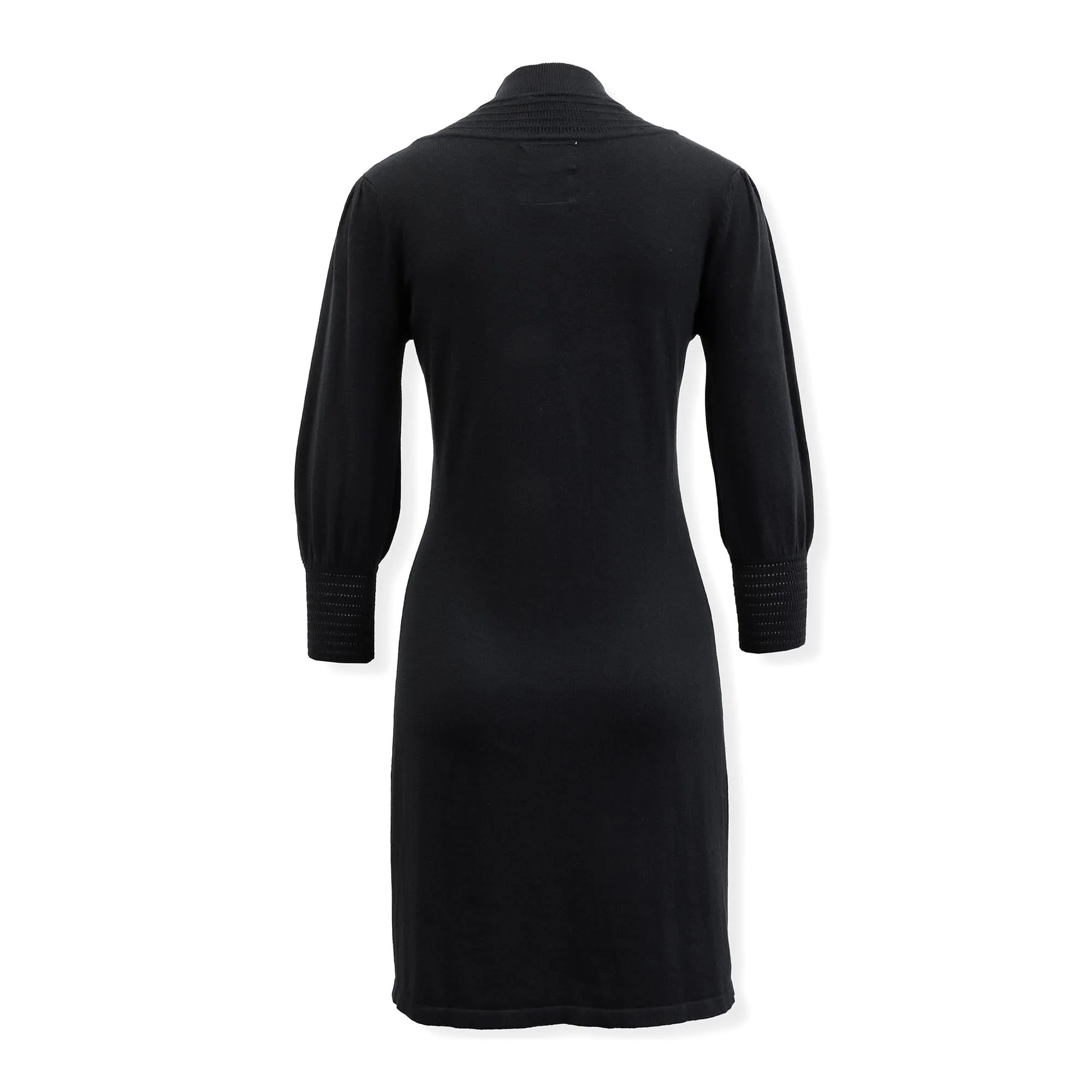 Mock Neck Puff Sleeve Sweater Dress - Image 7