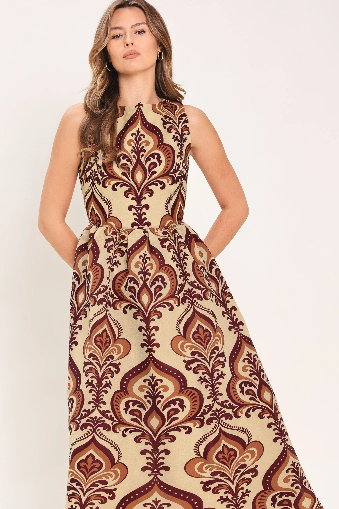 Palazzo Charm Woven Midi Dress - Image 6