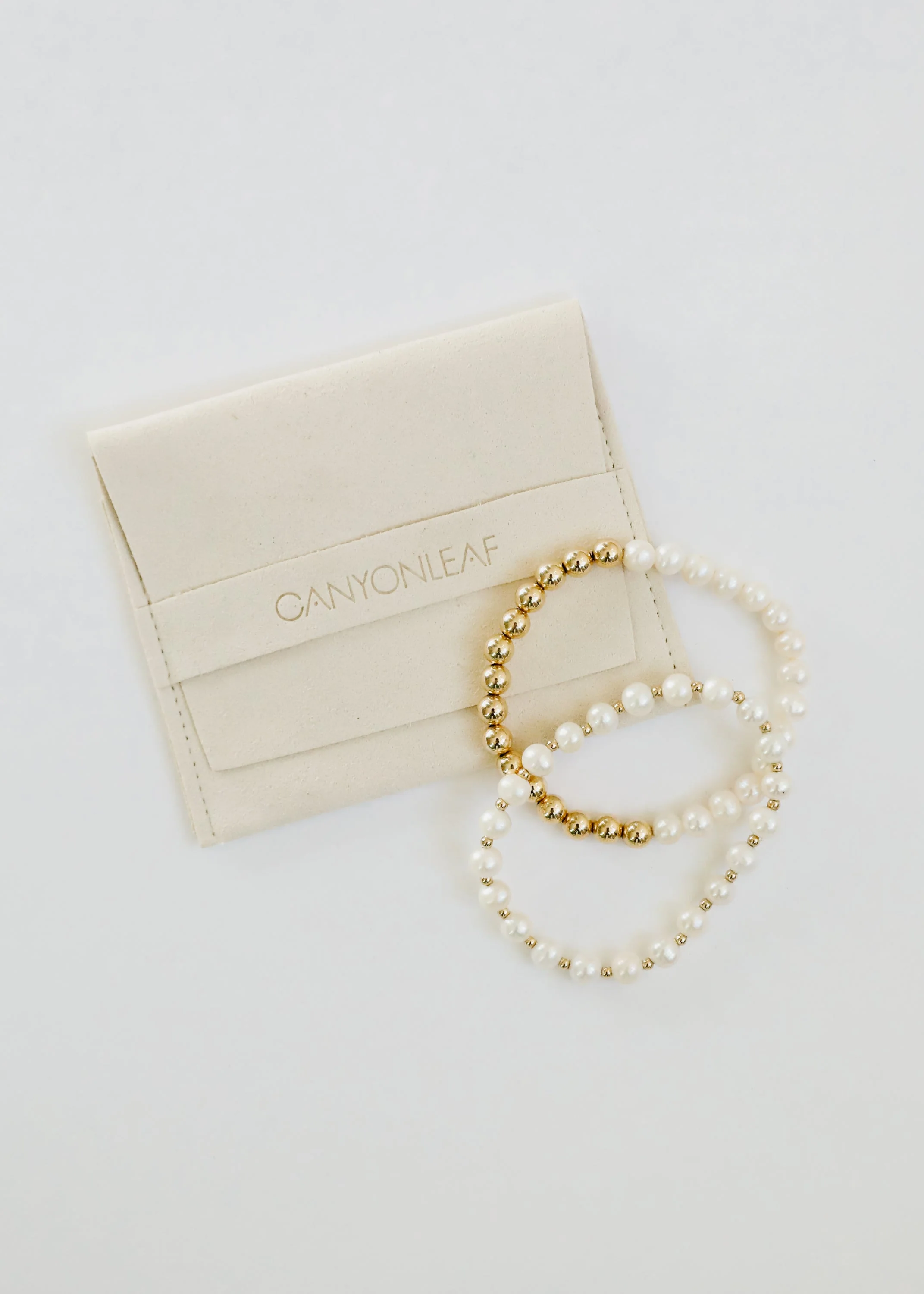 Pearl : 14k Gold Filled Sun + Moon || Stretch Bracelets - Image 6