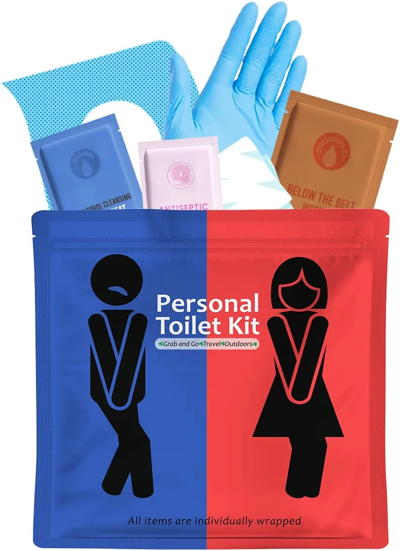 Personal Toilet Kit Pack of 10 (red/blue)