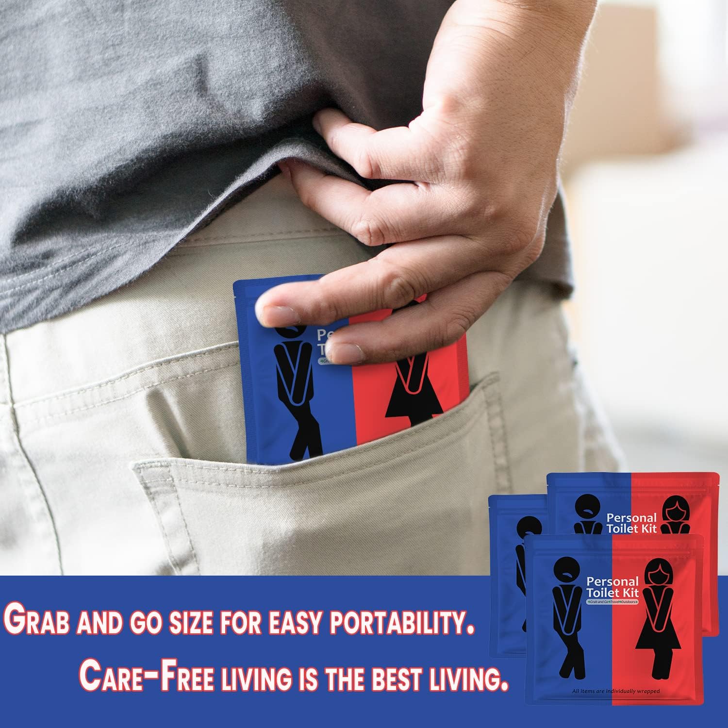 Personal Toilet Kit Pack of 10 (red/blue) - Image 4